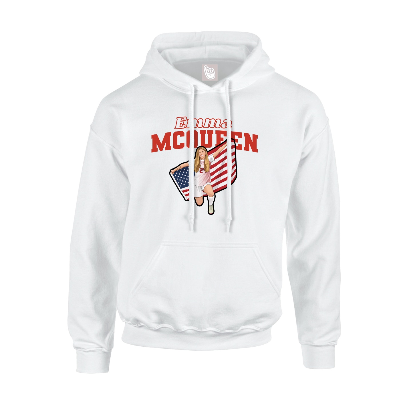 Hoodie — Name Arch in White