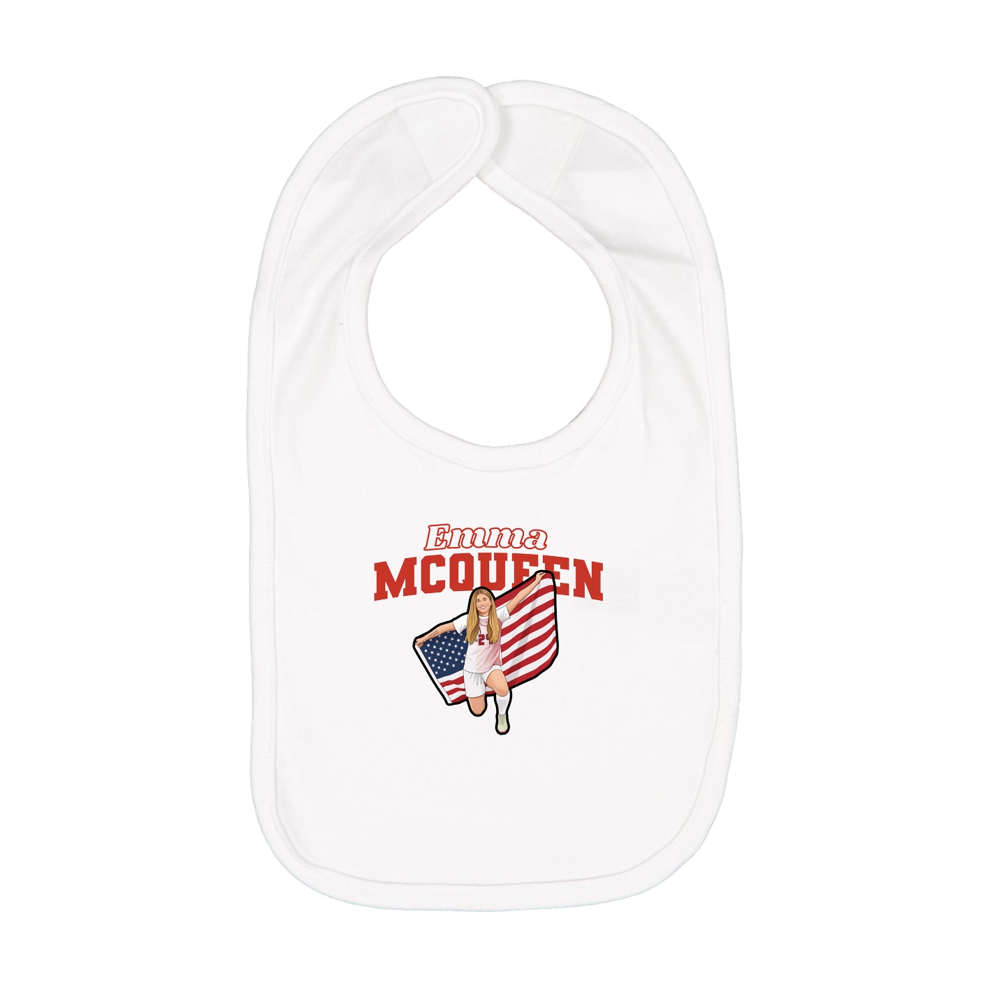 Infant Bib — Name Arch in White