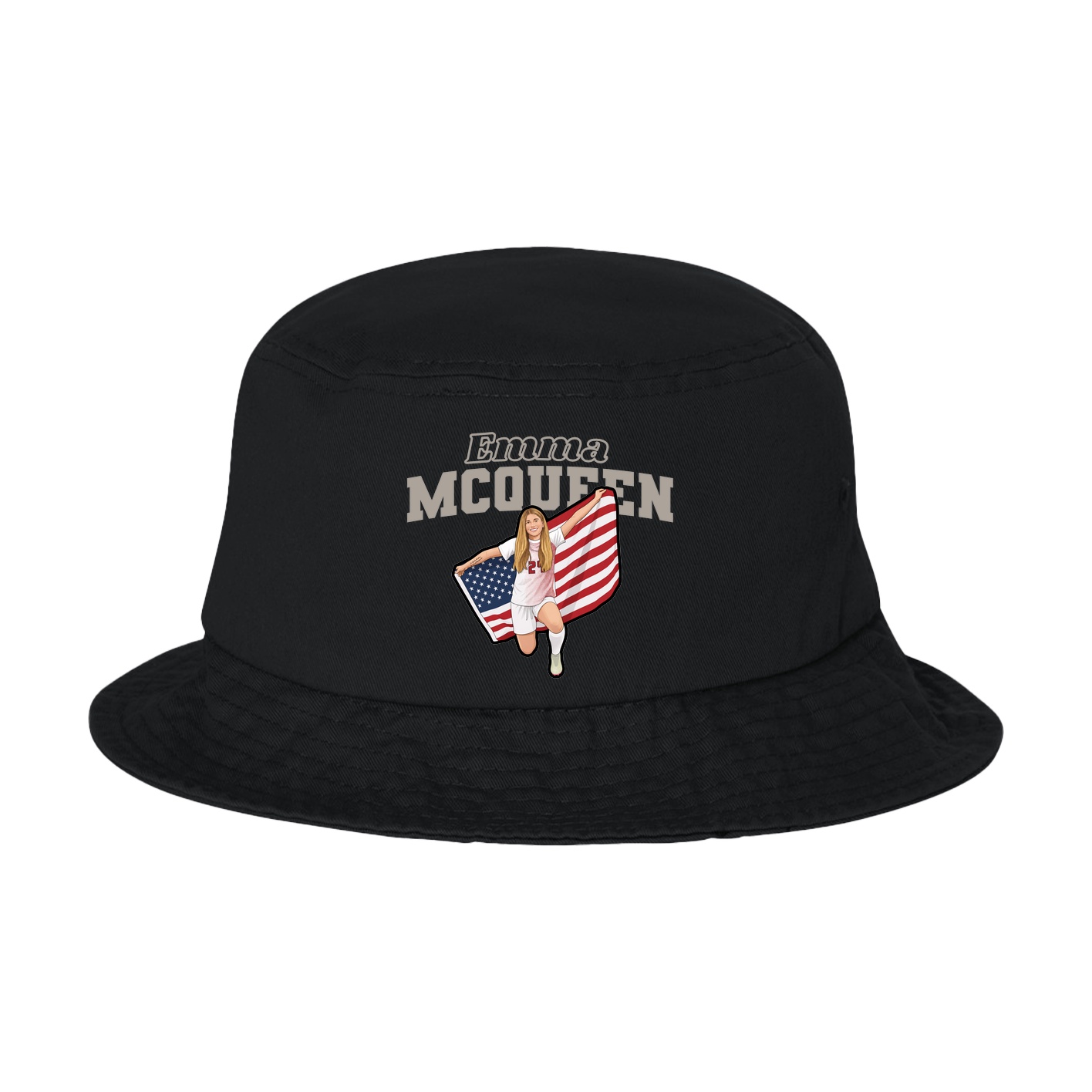Bucket Cap — Name Arch in Black
