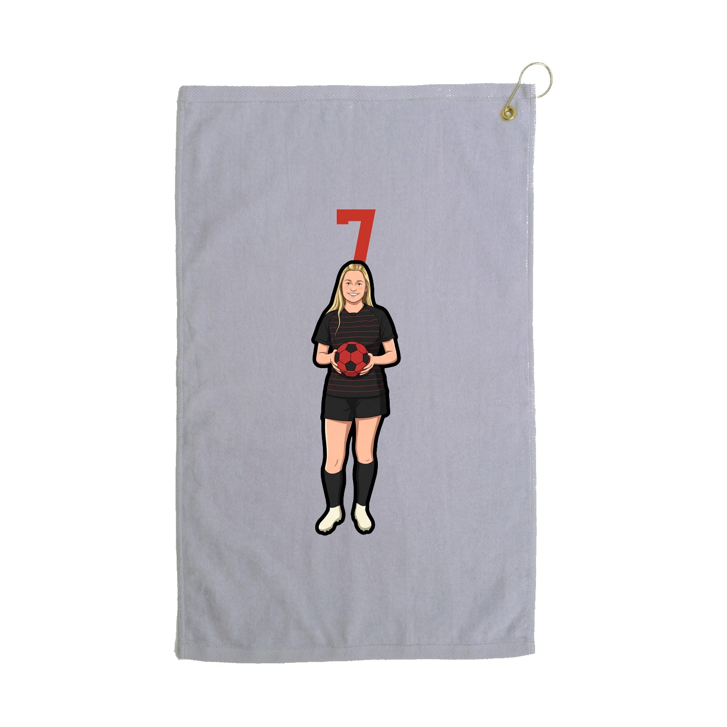 Golf Towel — Number Top in Grey