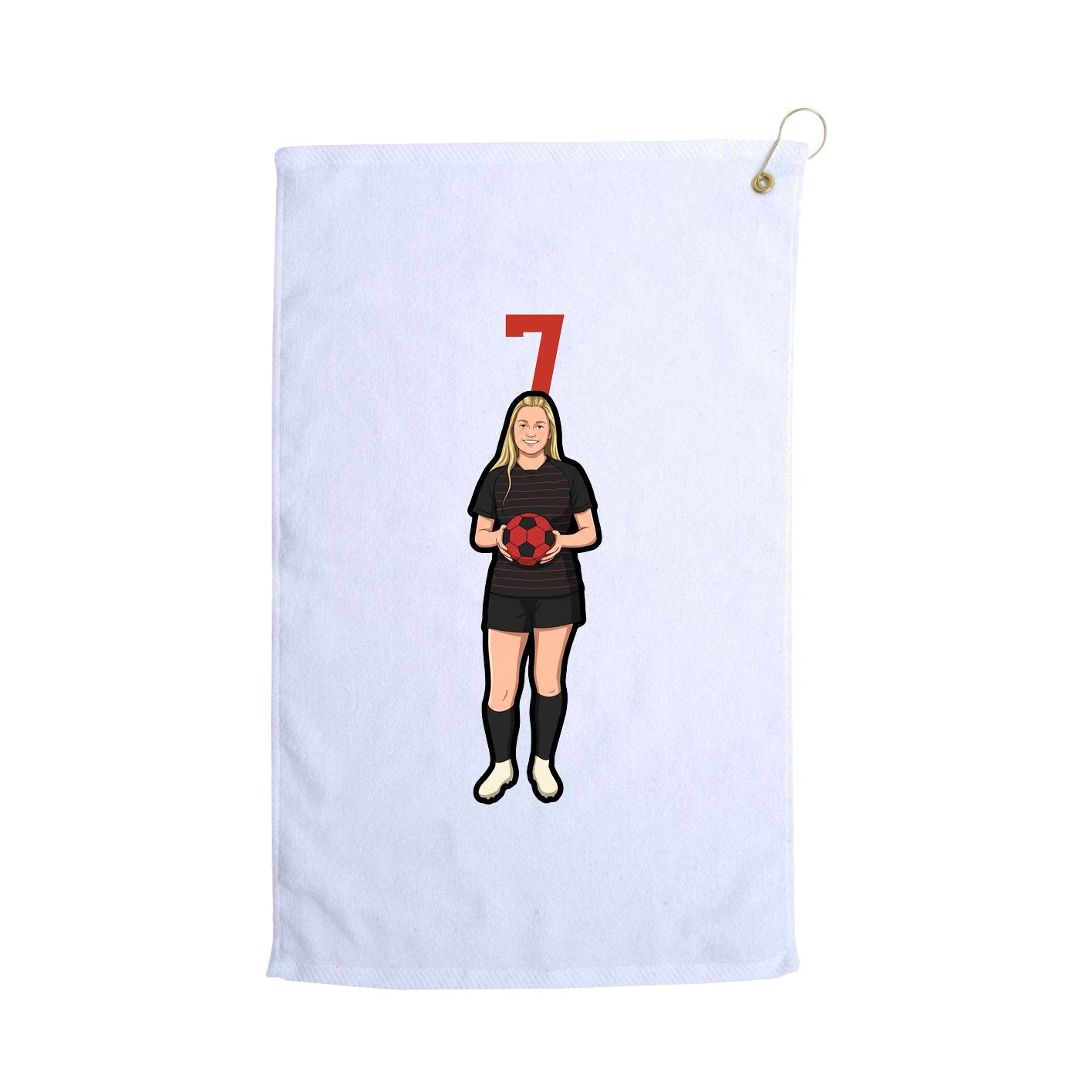 Golf Towel — Number Top in White