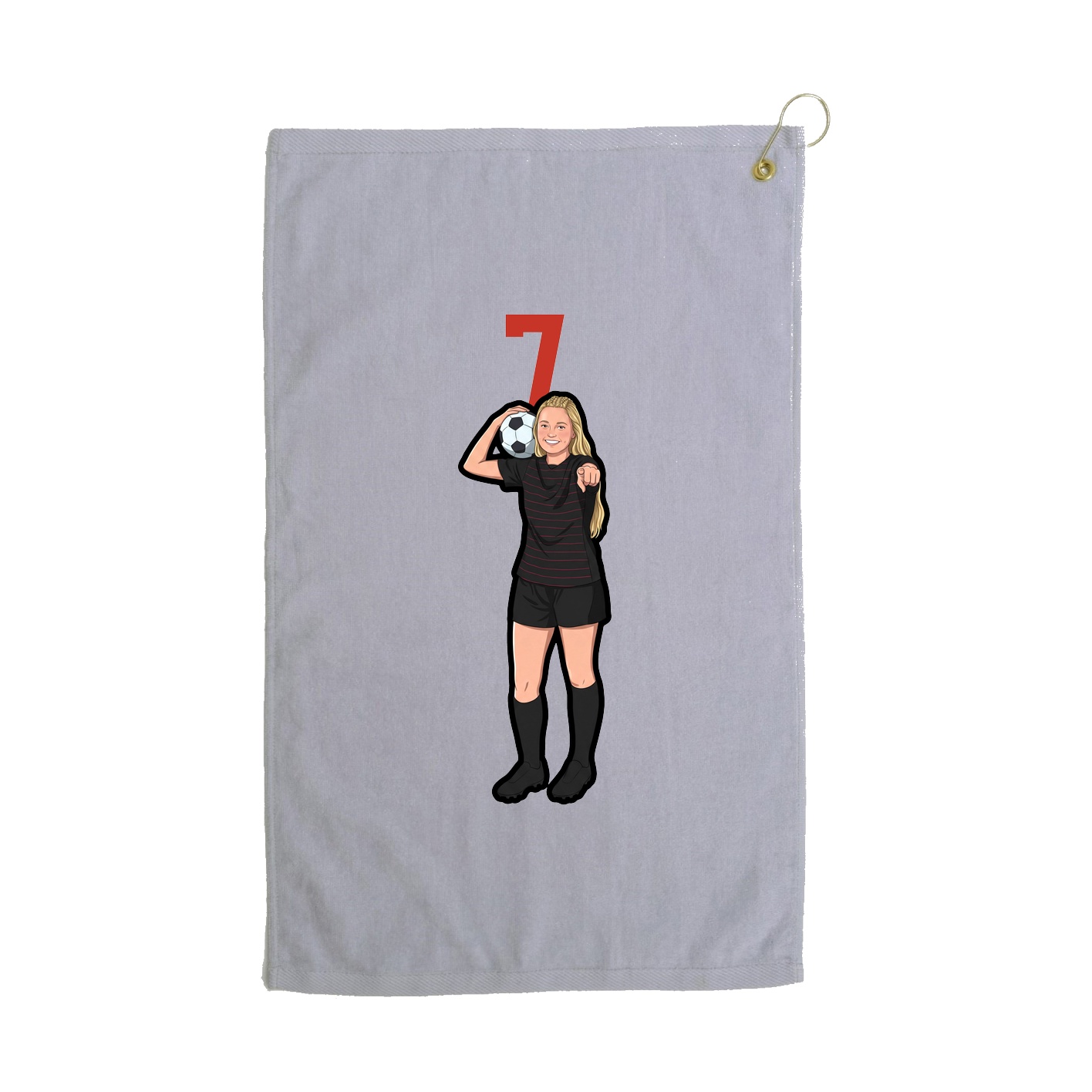 Golf Towel — Number Top in Grey