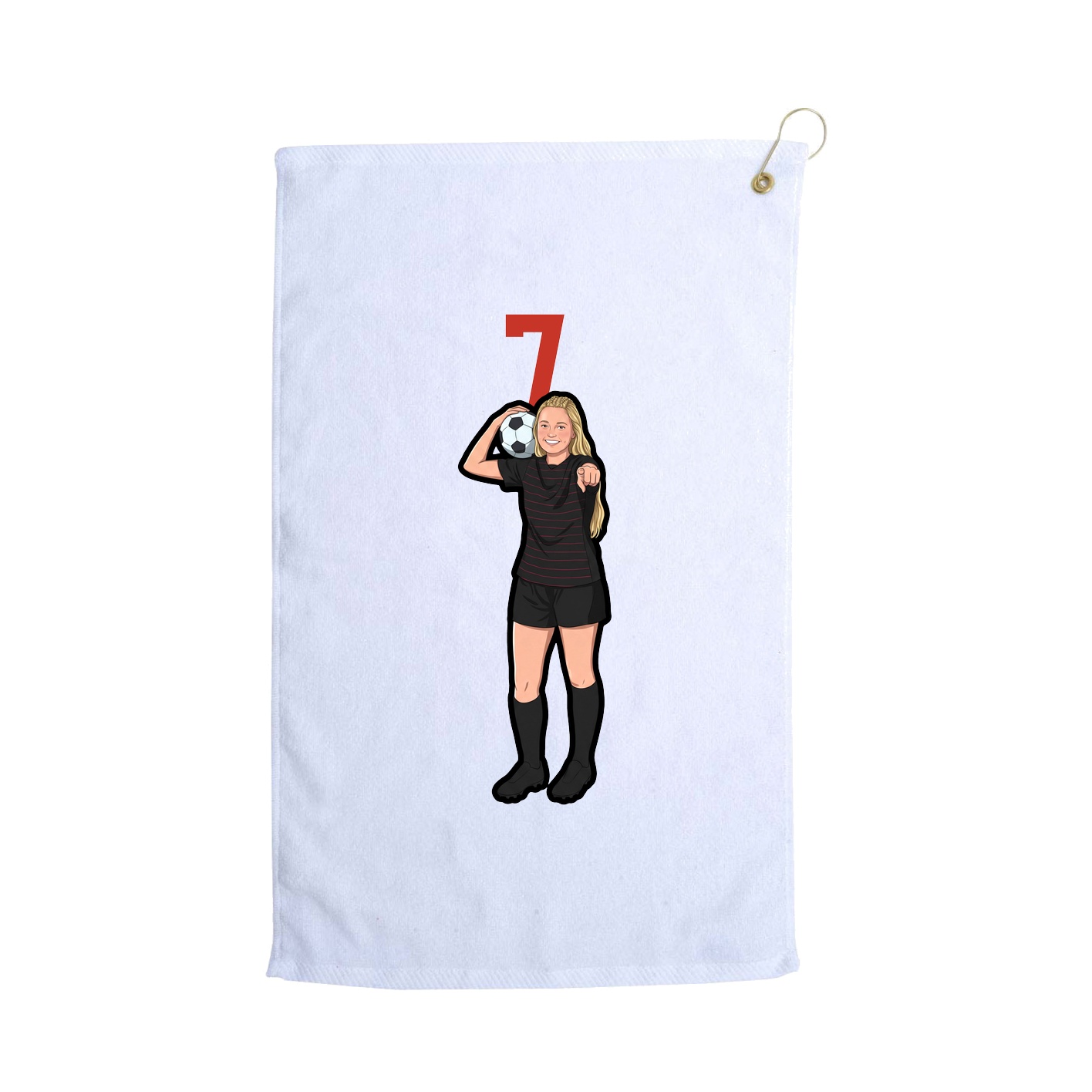 Golf Towel — Number Top in White