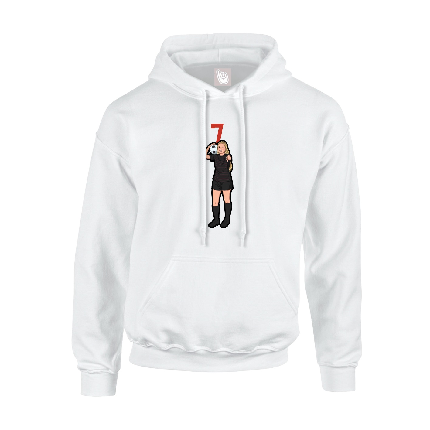 Youth Hoodie — Number Top in White