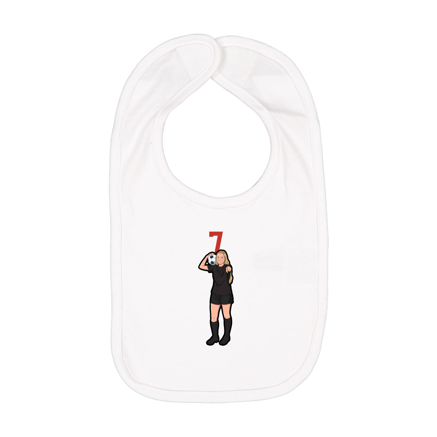 Infant Bib — Number Top in White