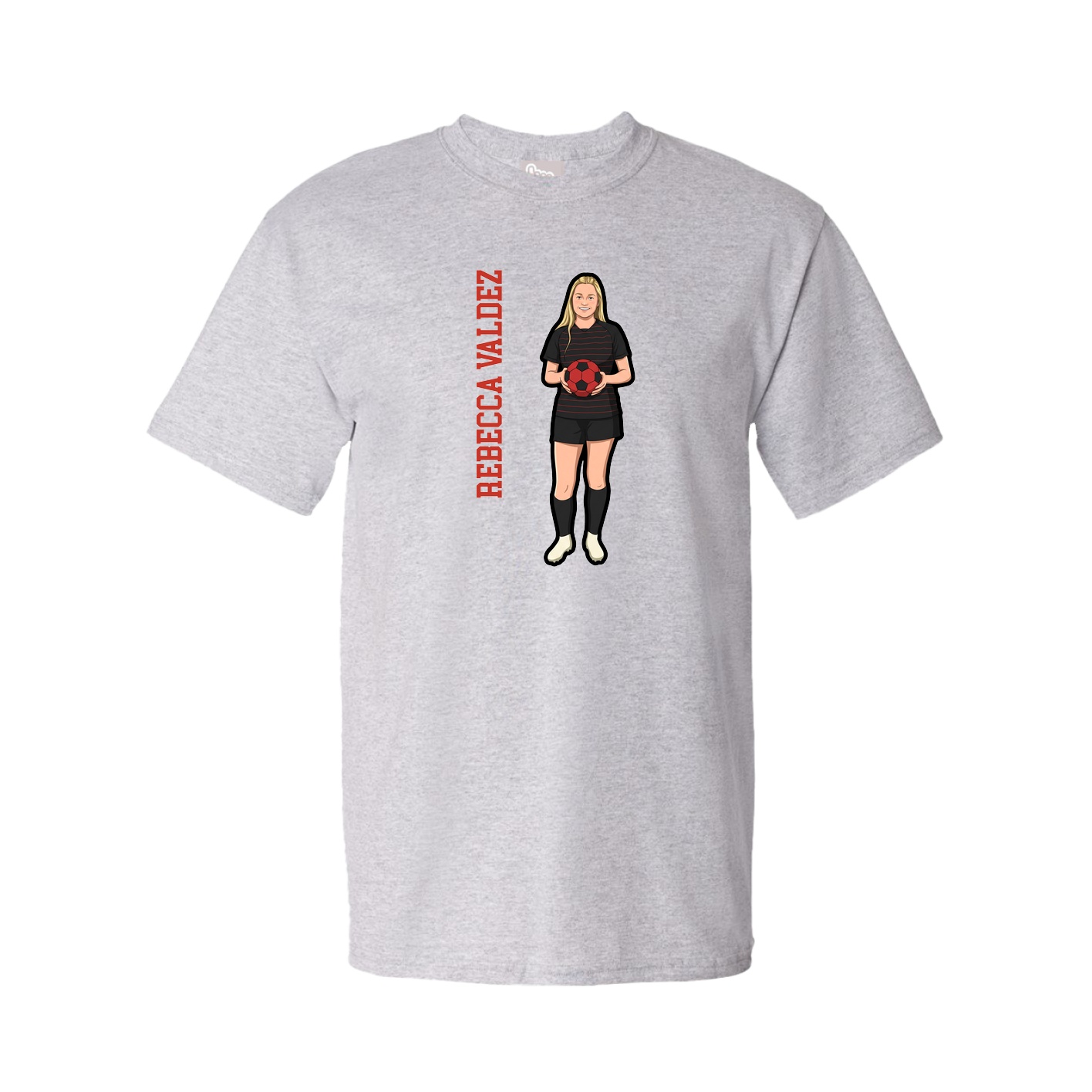Youth Tee — Name Vertical in Grey