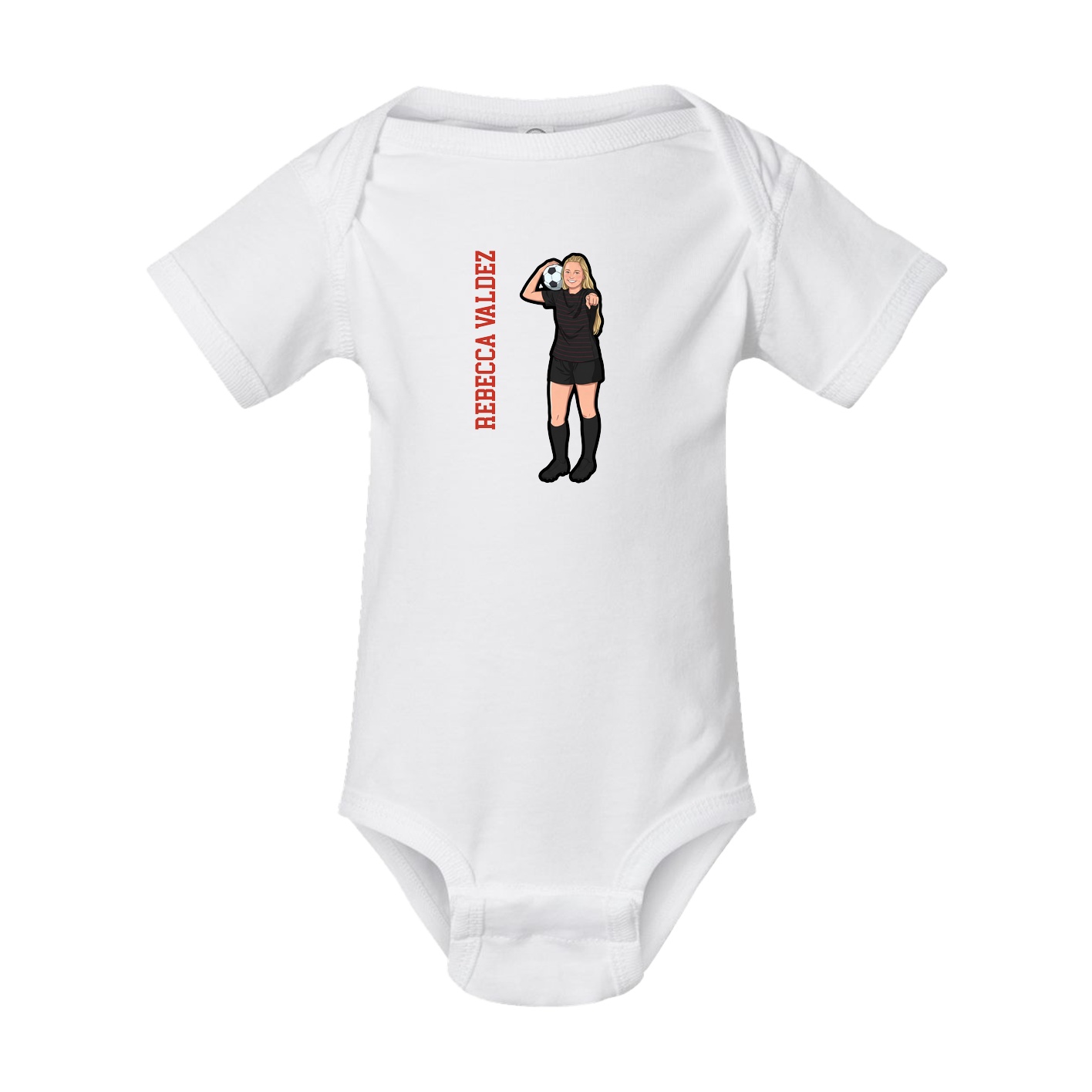Baby Onesie — Name Vertical in White