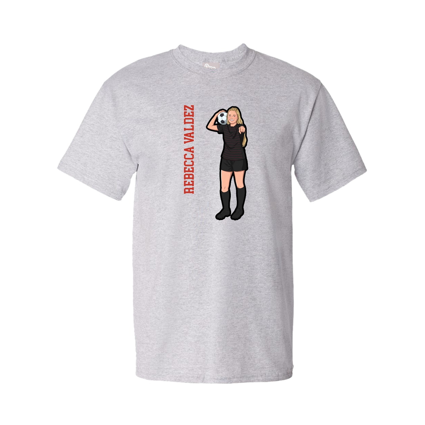 Tee — Name Vertical in Grey