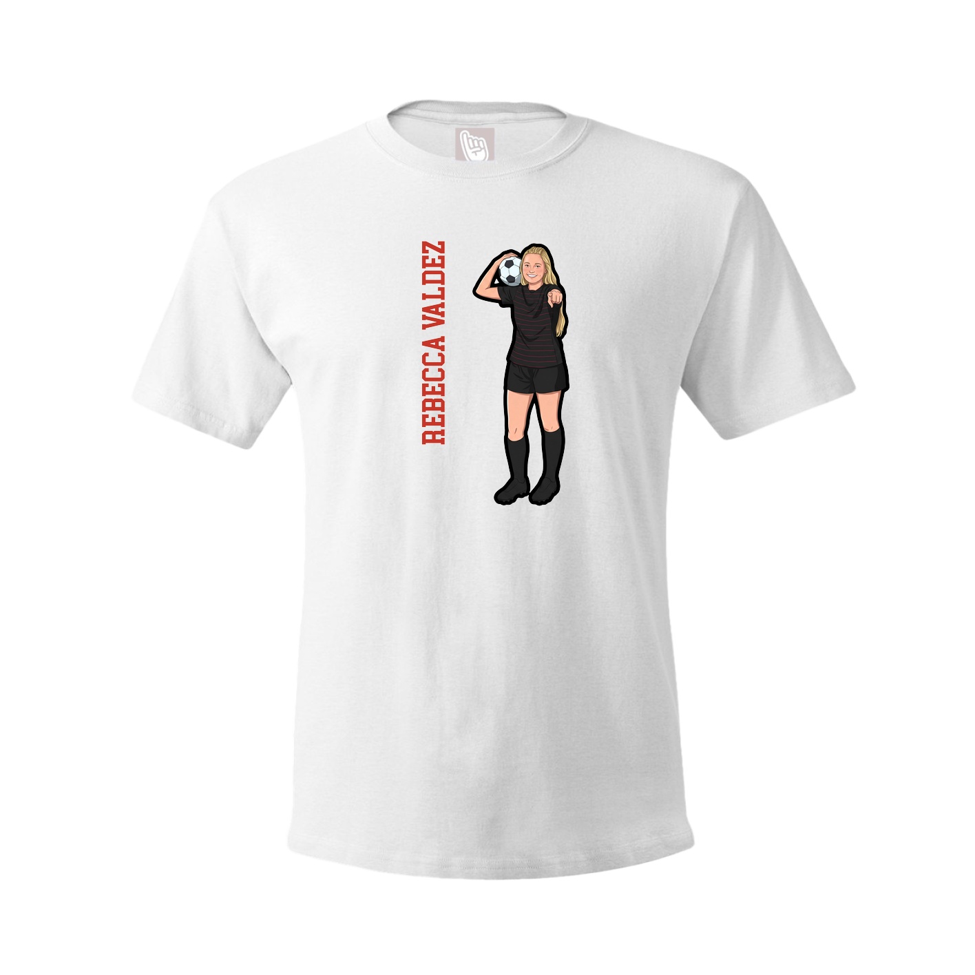 Youth Tee — Name Vertical in White