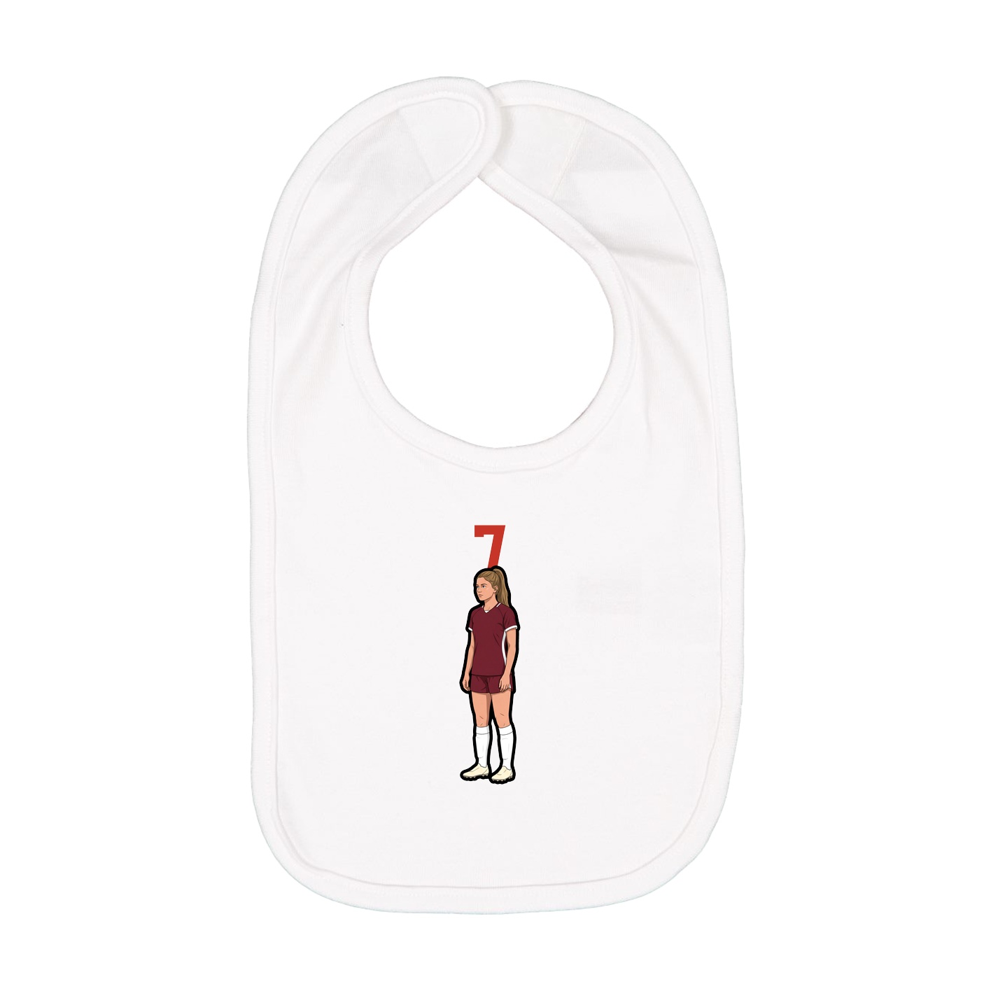 Infant Bib — Number Top in White