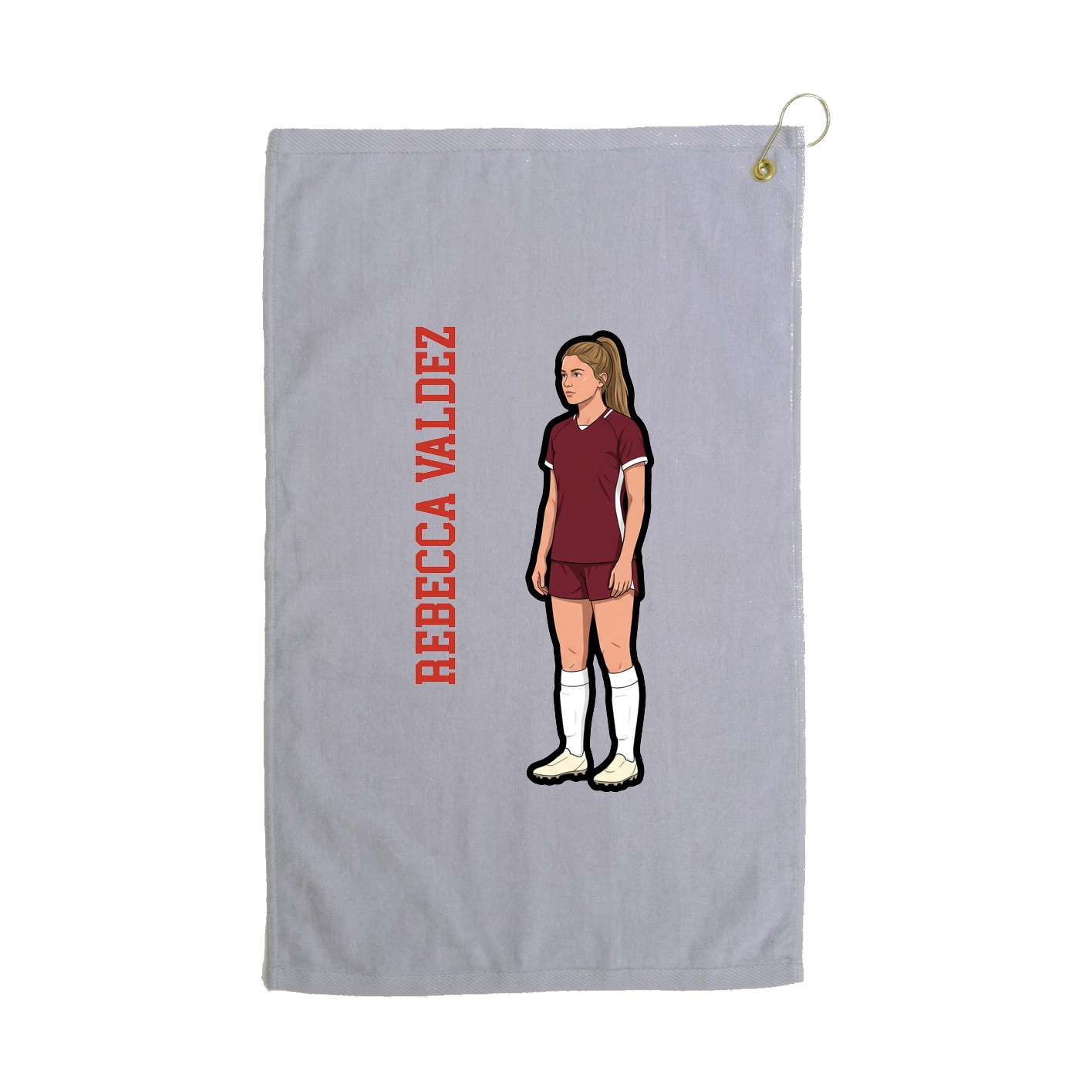 Golf Towel — Name Vertical in Grey