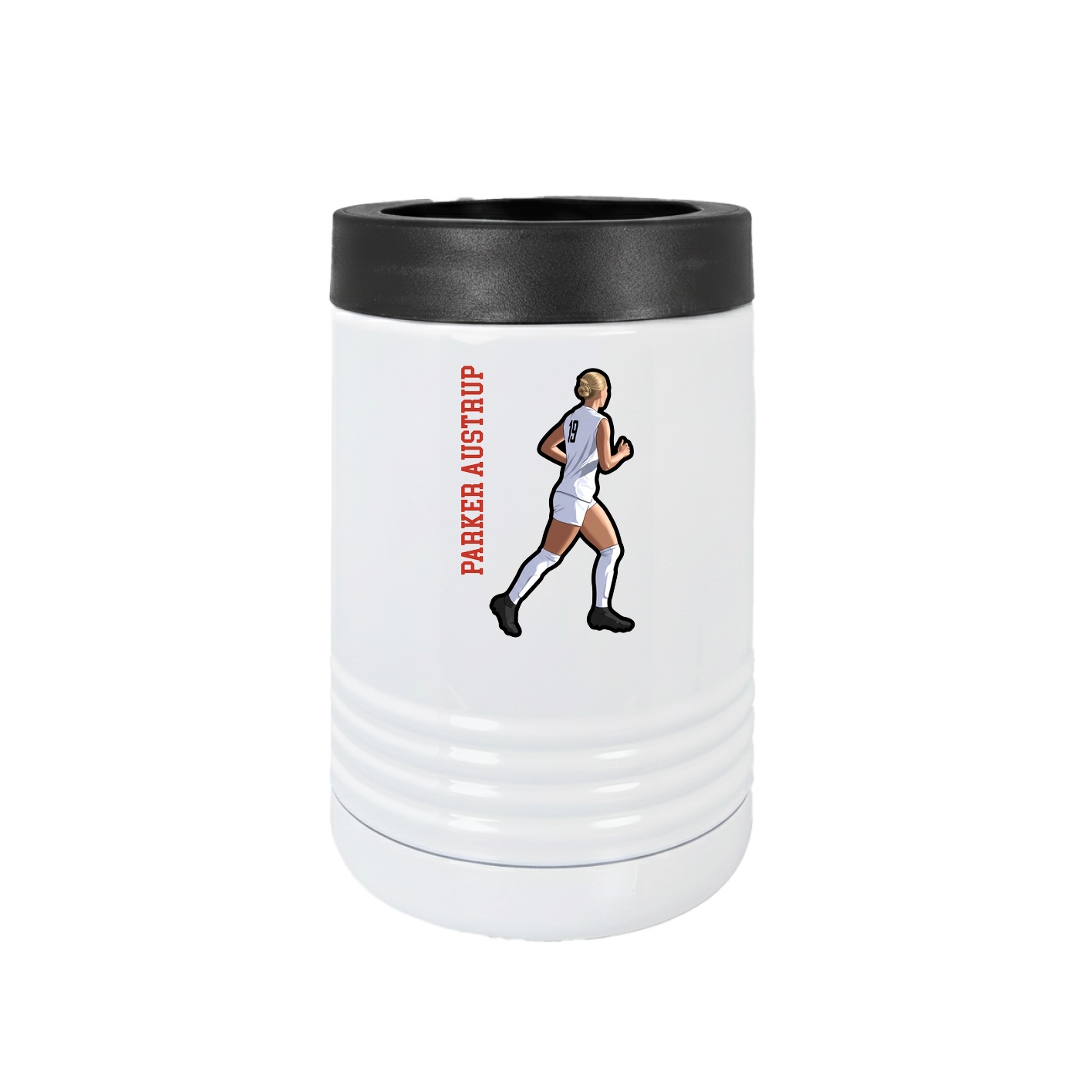 Beverage Holder — Name Vertical in White