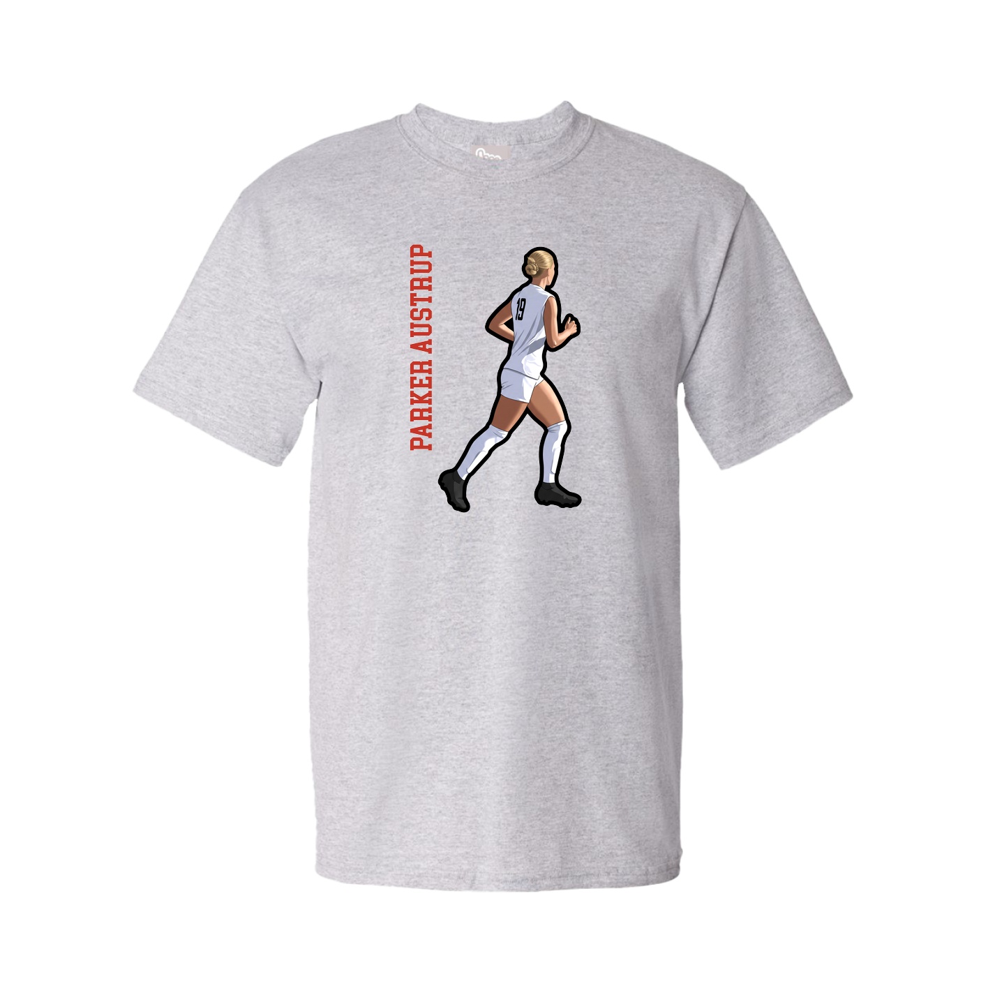 Tee — Name Vertical in Grey