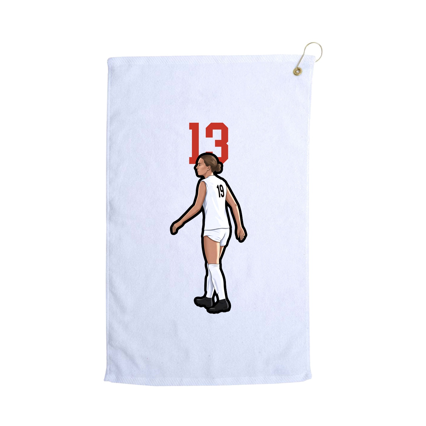 Golf Towel — Number Top in White