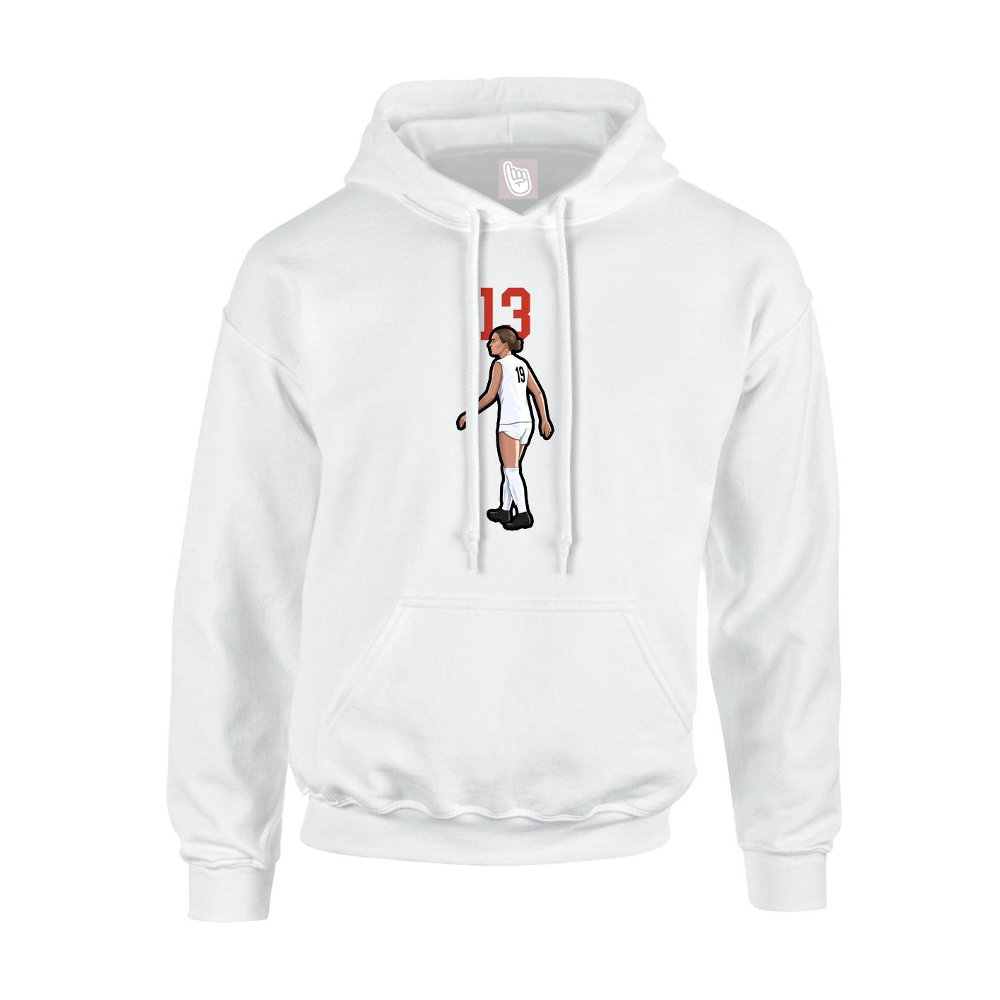 Youth Hoodie — Number Top in White