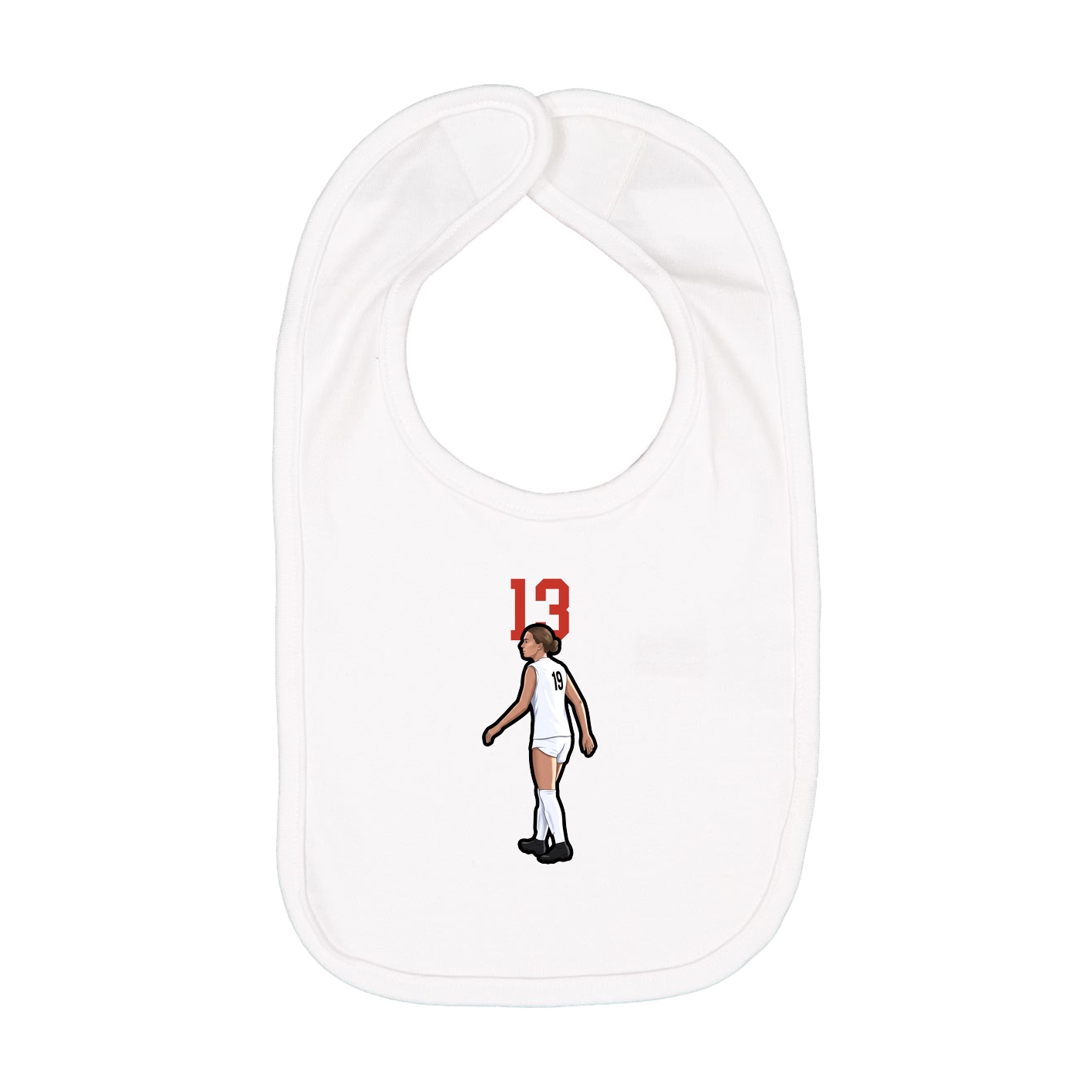 Infant Bib — Number Top in White