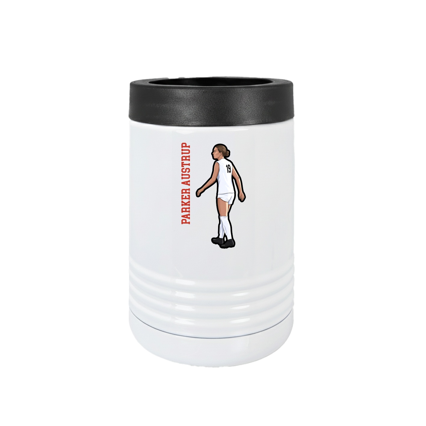 Beverage Holder — Name Vertical in White