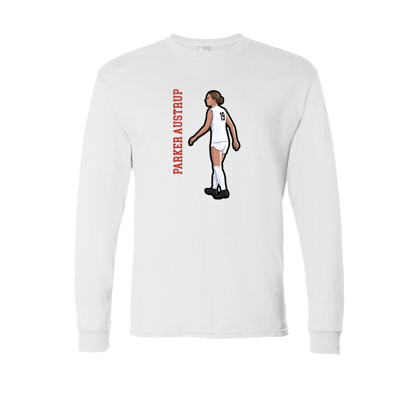 Long Sleeve Tee — Name Vertical in White