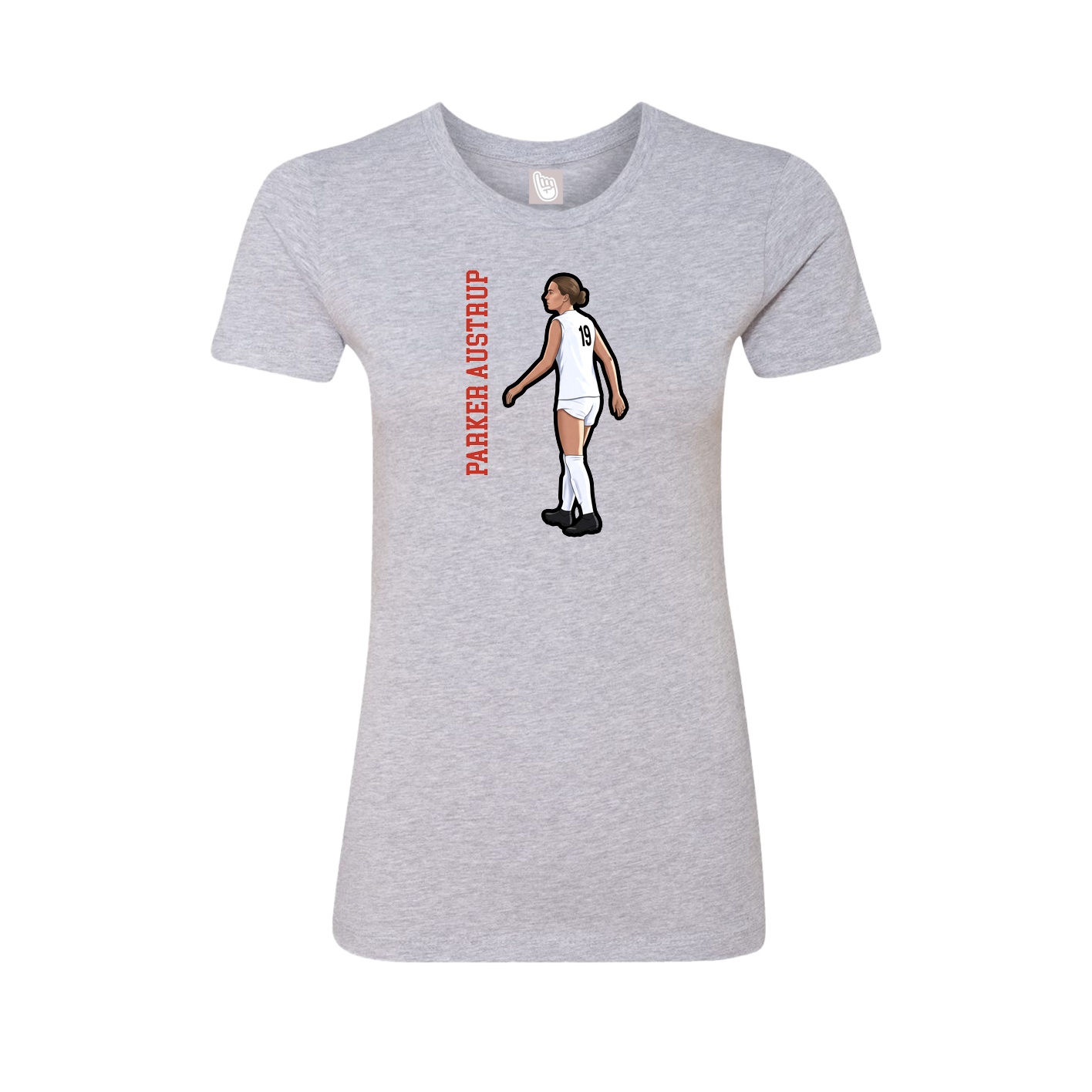 Fitted Women's Tee — Name Vertical in Grey