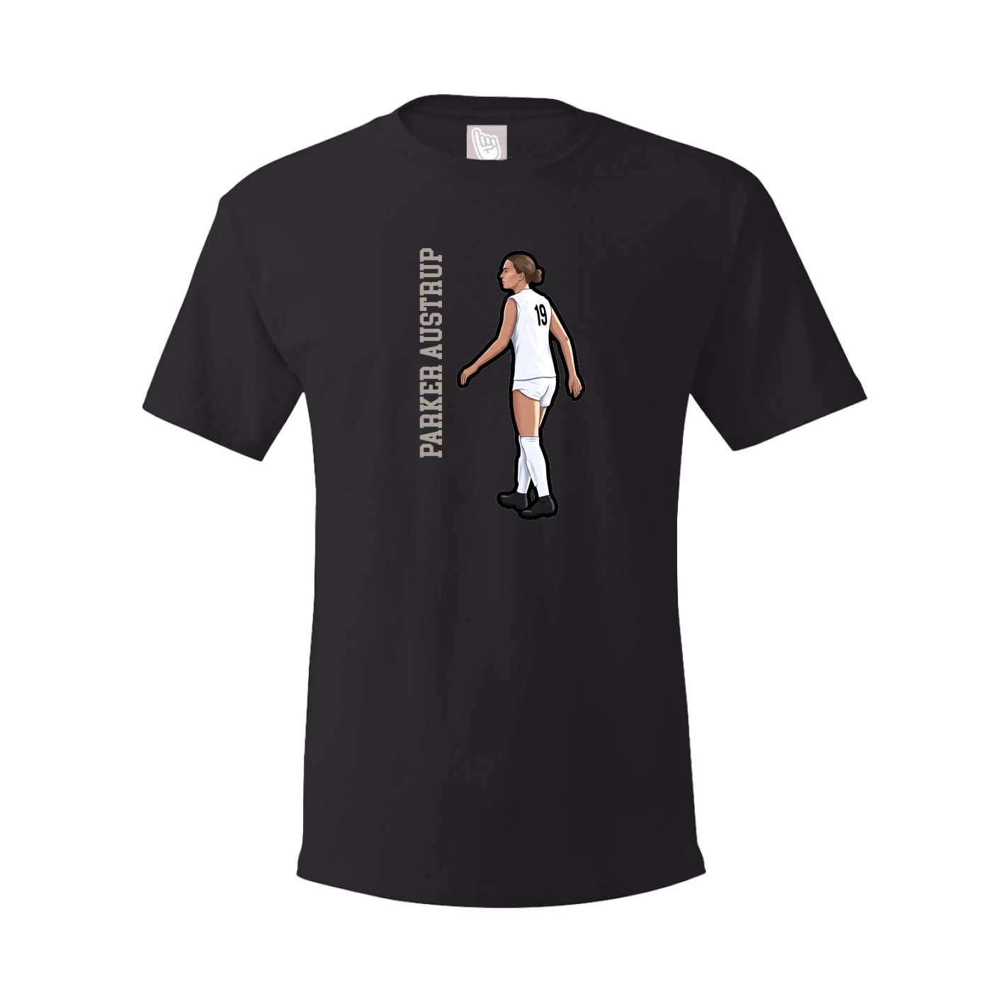Youth Tee — Name Vertical in Black