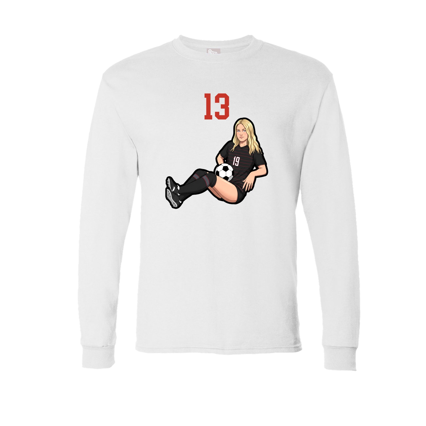 Long Sleeve Tee — Number Top in White
