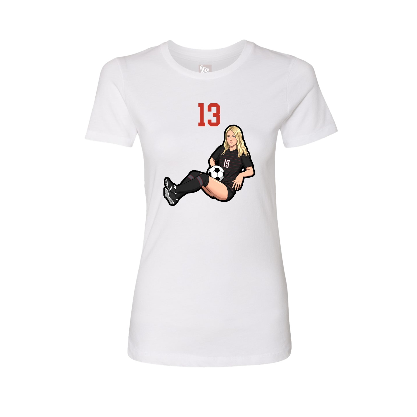 Fitted Women's Tee — Number Top in White