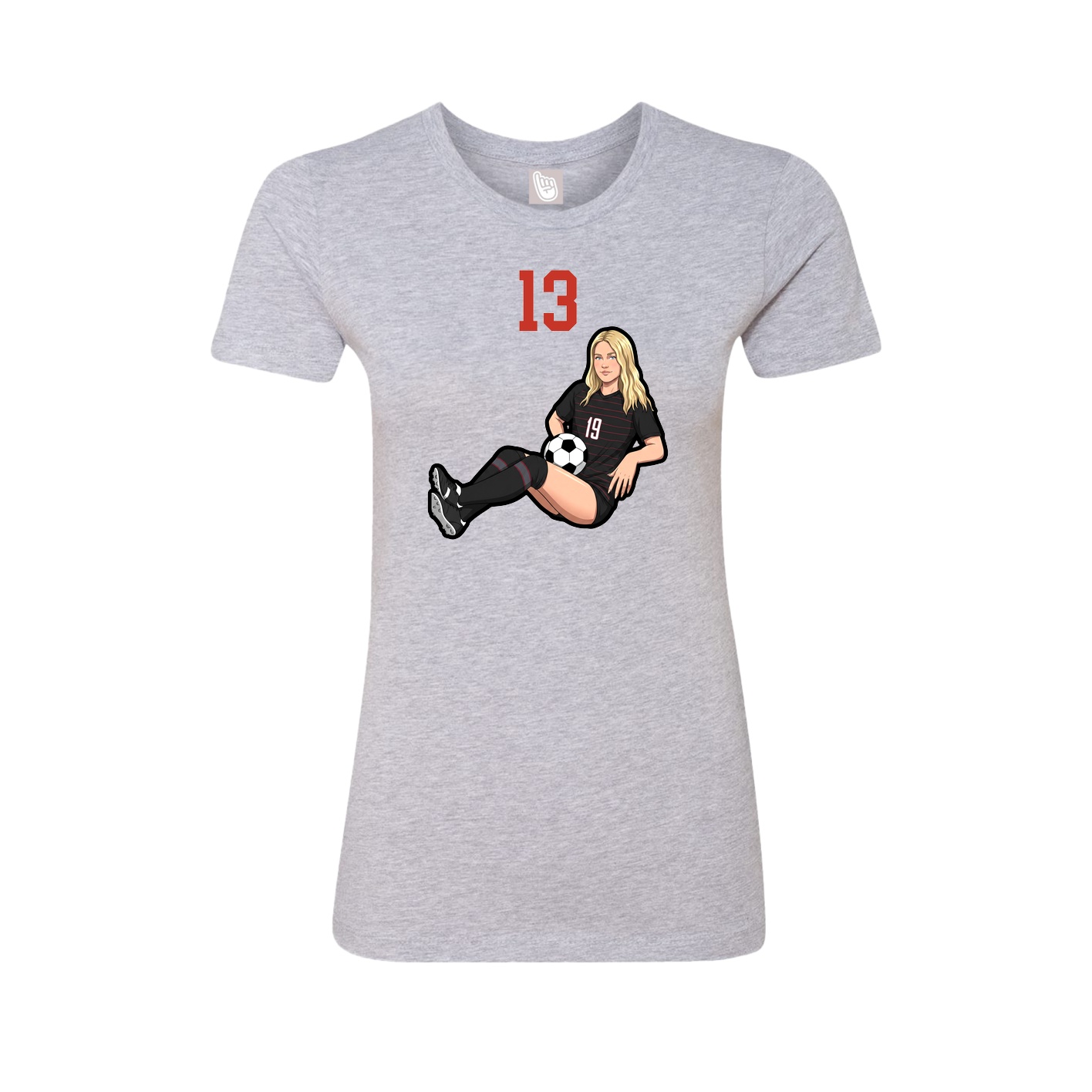 Womens Tee — Number Top in Grey