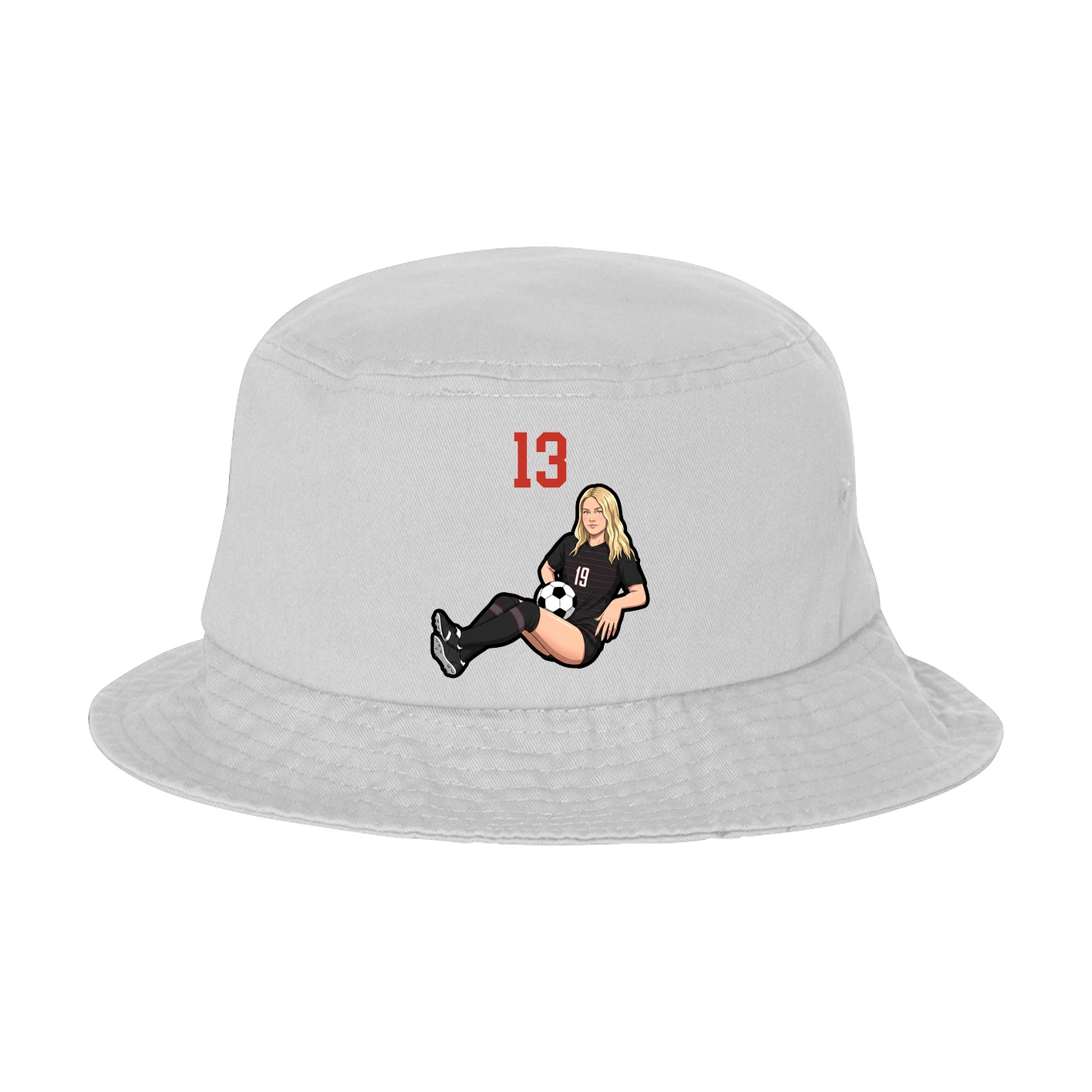 Bucket Cap — Number Top in White