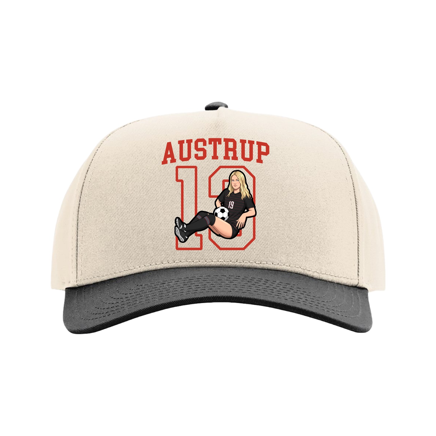 Full Fabric Five-Panel Champ Cap — Shirsey in Cream/Black
