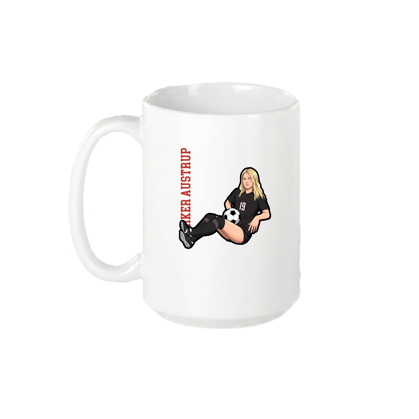 15oz Coffee Mug — Name Vertical in White