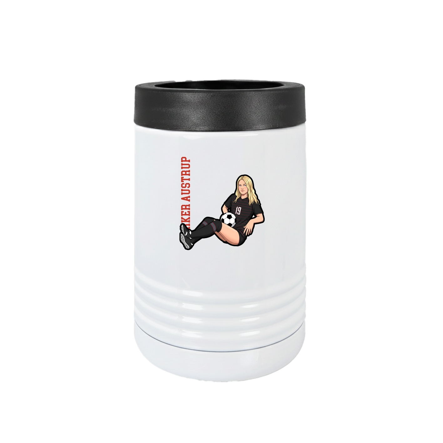 Beverage Holder — Name Vertical in White