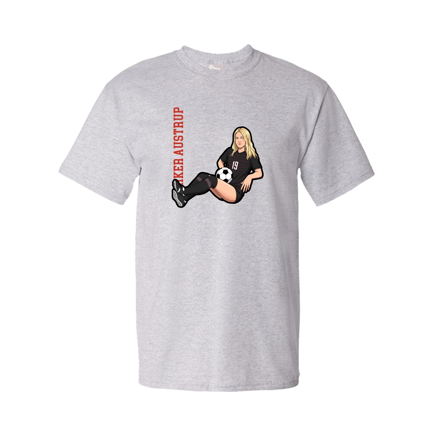 Tee — Name Vertical in Grey