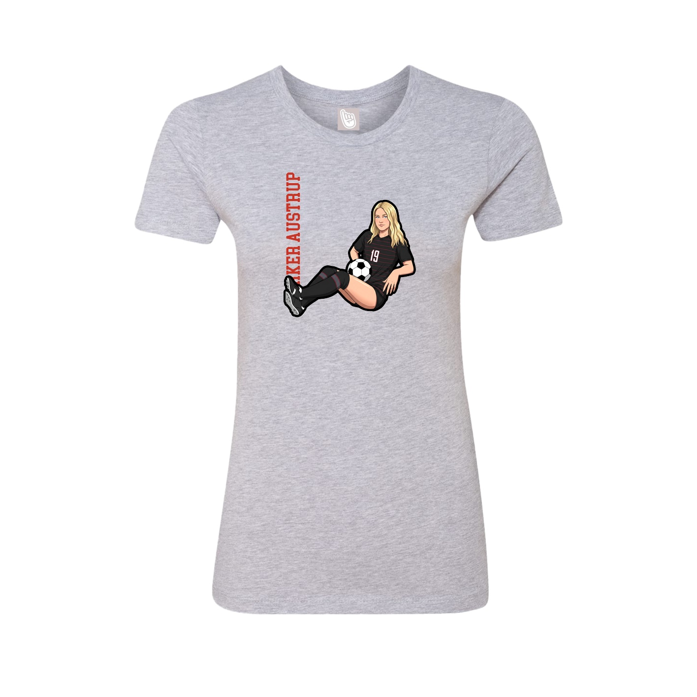 Womens Tee — Name Vertical in Grey
