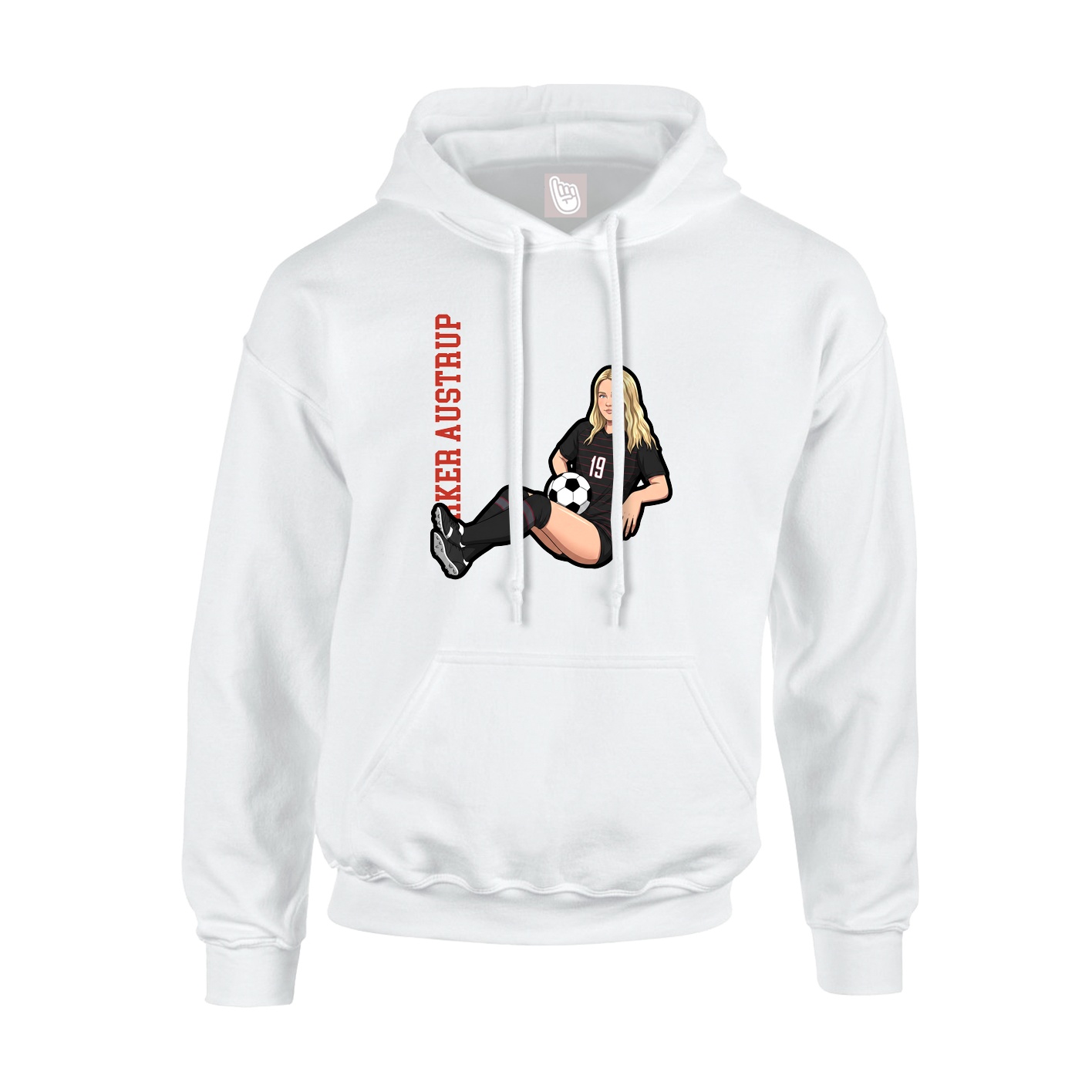 Youth Hoodie — Name Vertical in White