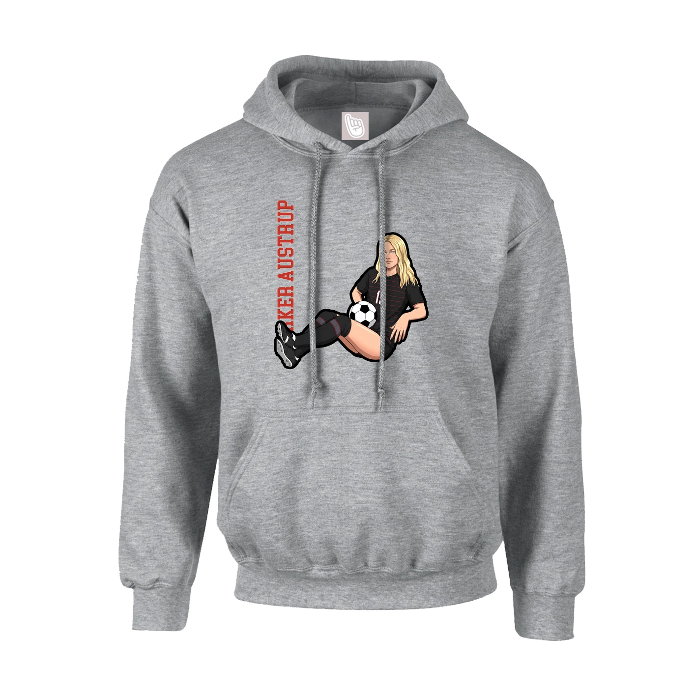 Youth Hoodie — Name Vertical in Grey