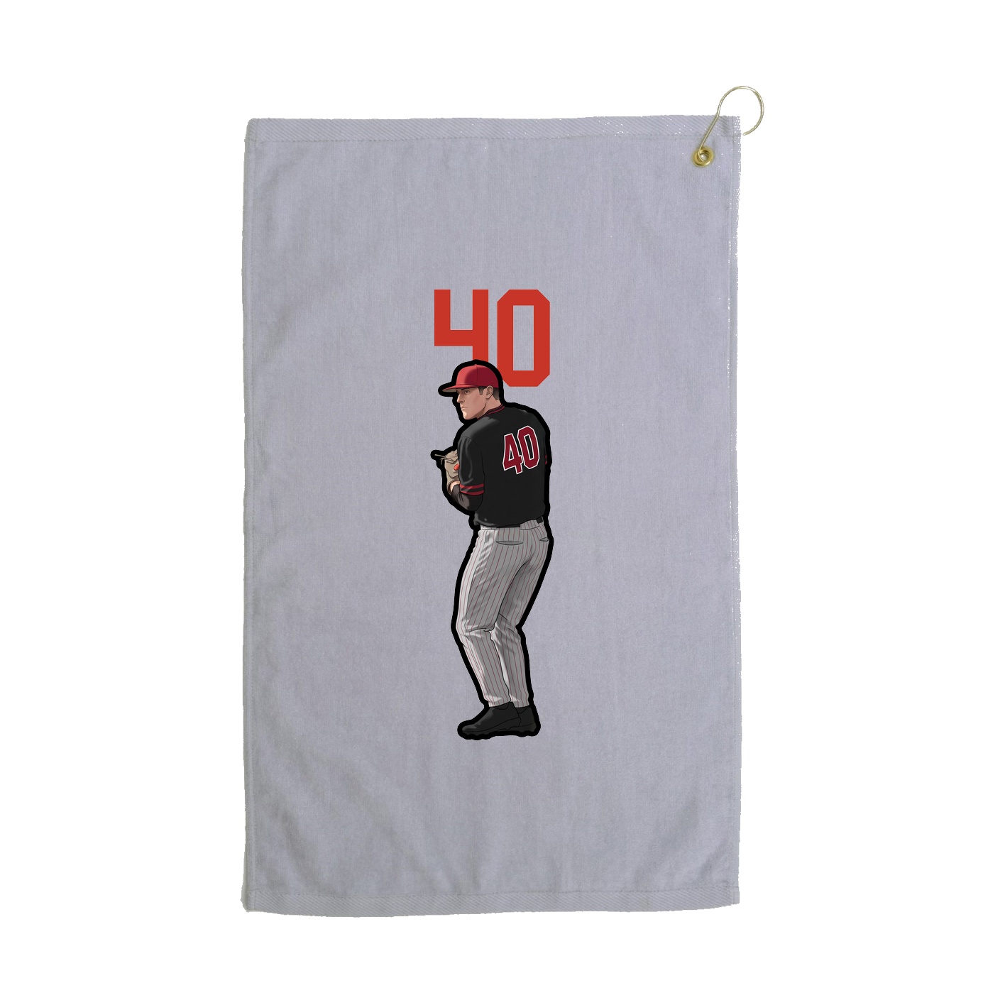Golf Towel — Number Top in Grey