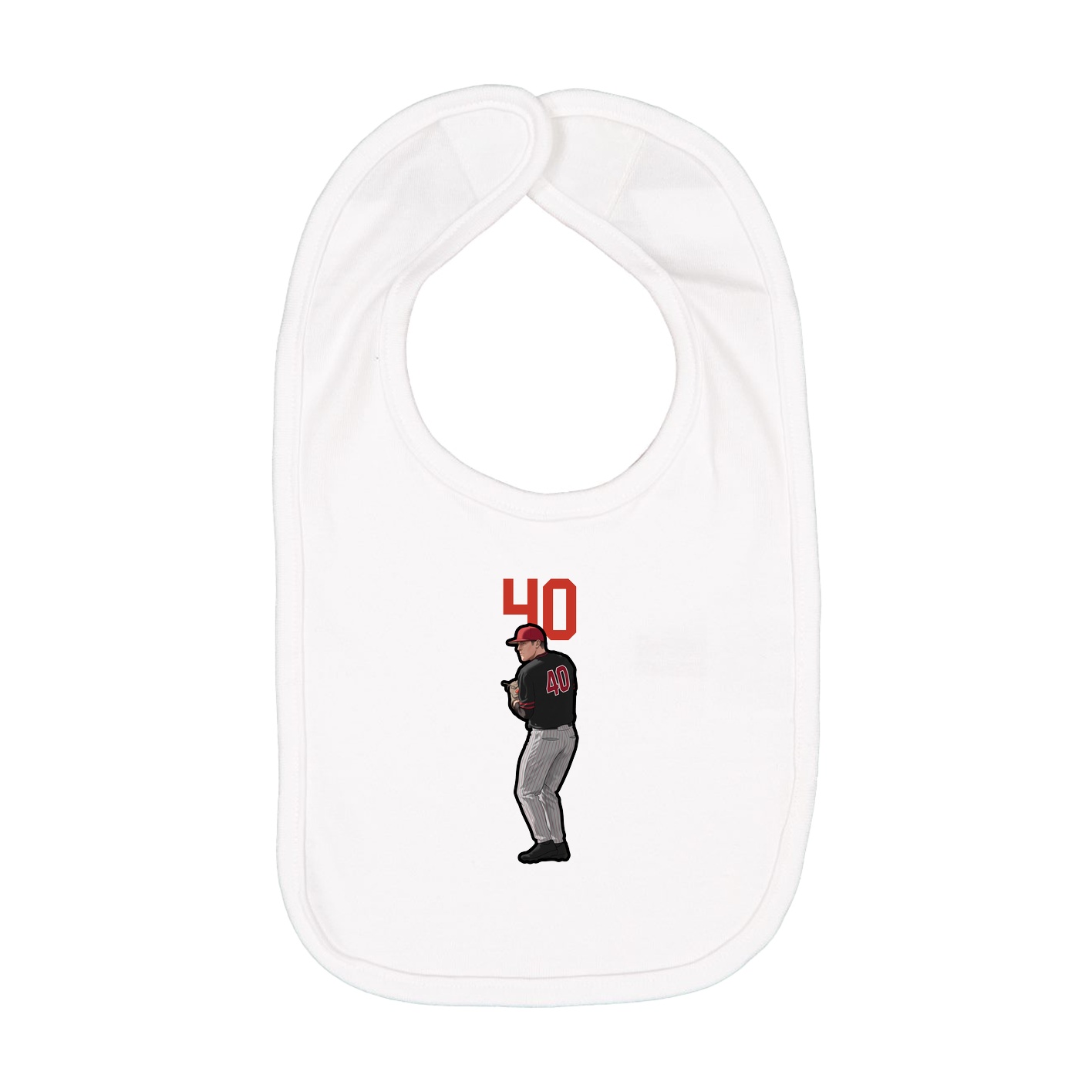 Infant Bib — Number Top in White