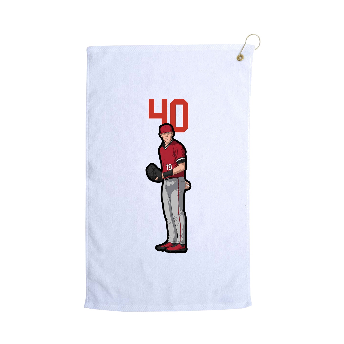 Golf Towel — Number Top in White