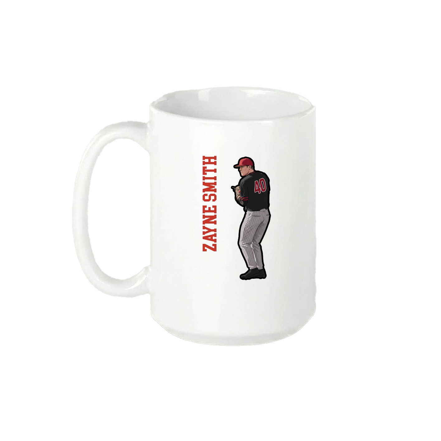 15oz Coffee Mug — Name Vertical in White