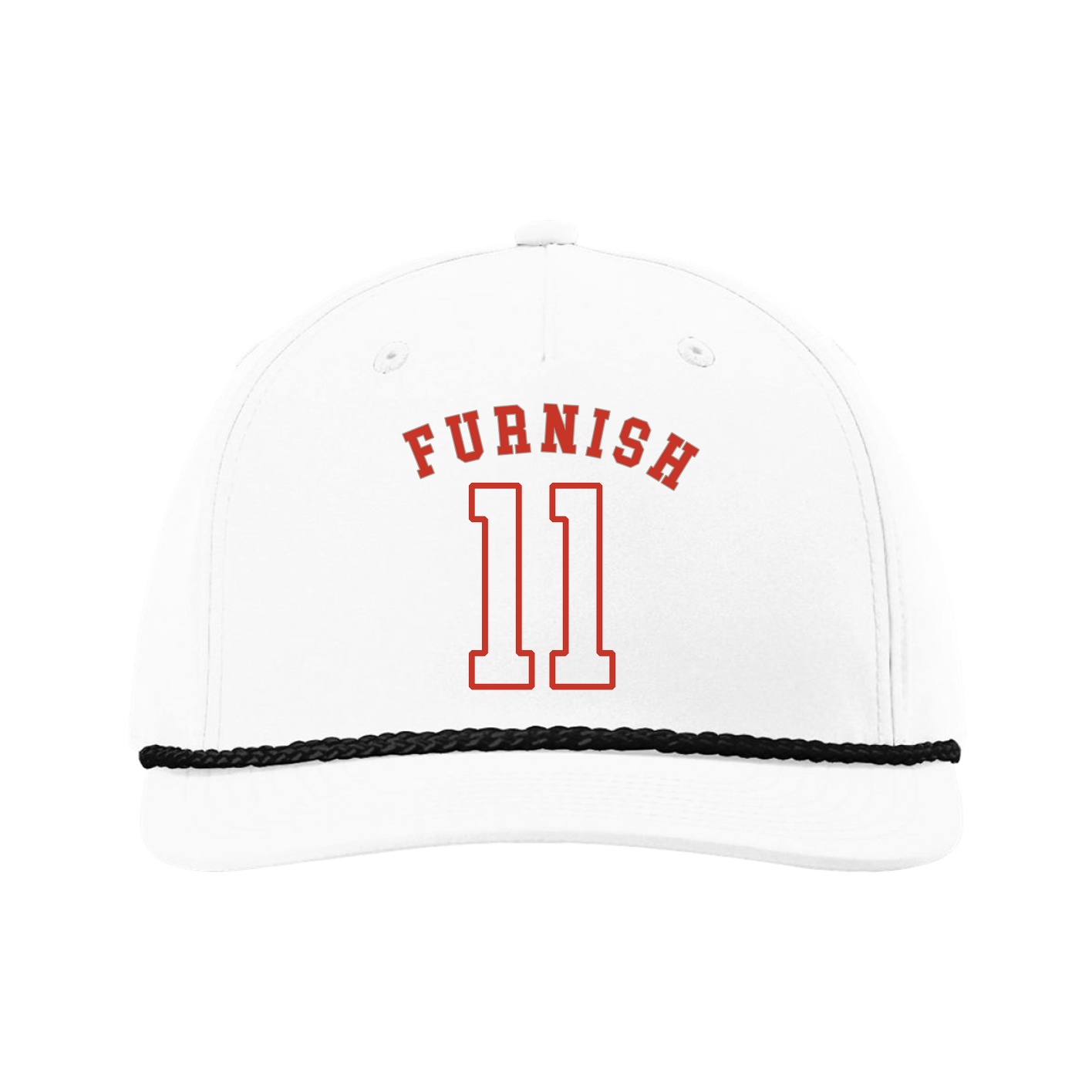 Five-Panel Classic Rope Cap — Shirsey Arch in White