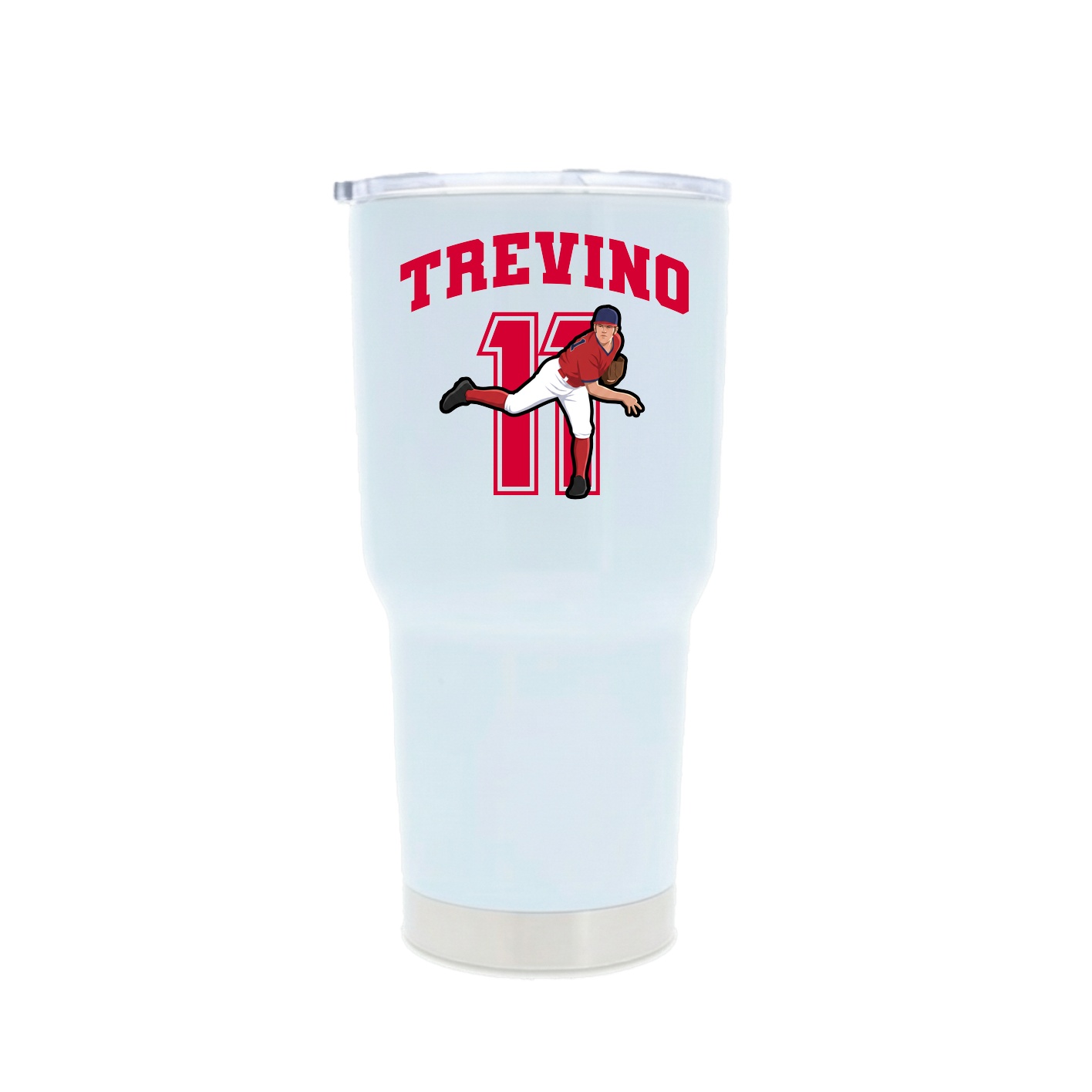 30oz Stainless Steel Tumbler — Number in White