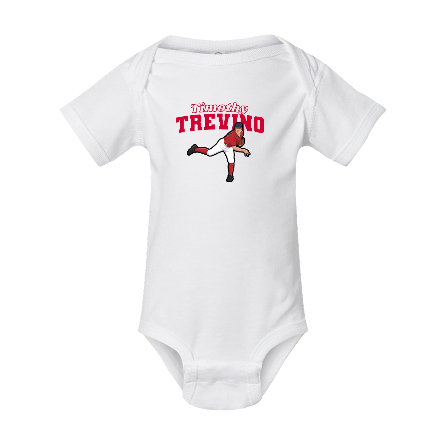 Baby Onesie — Name Arch in White