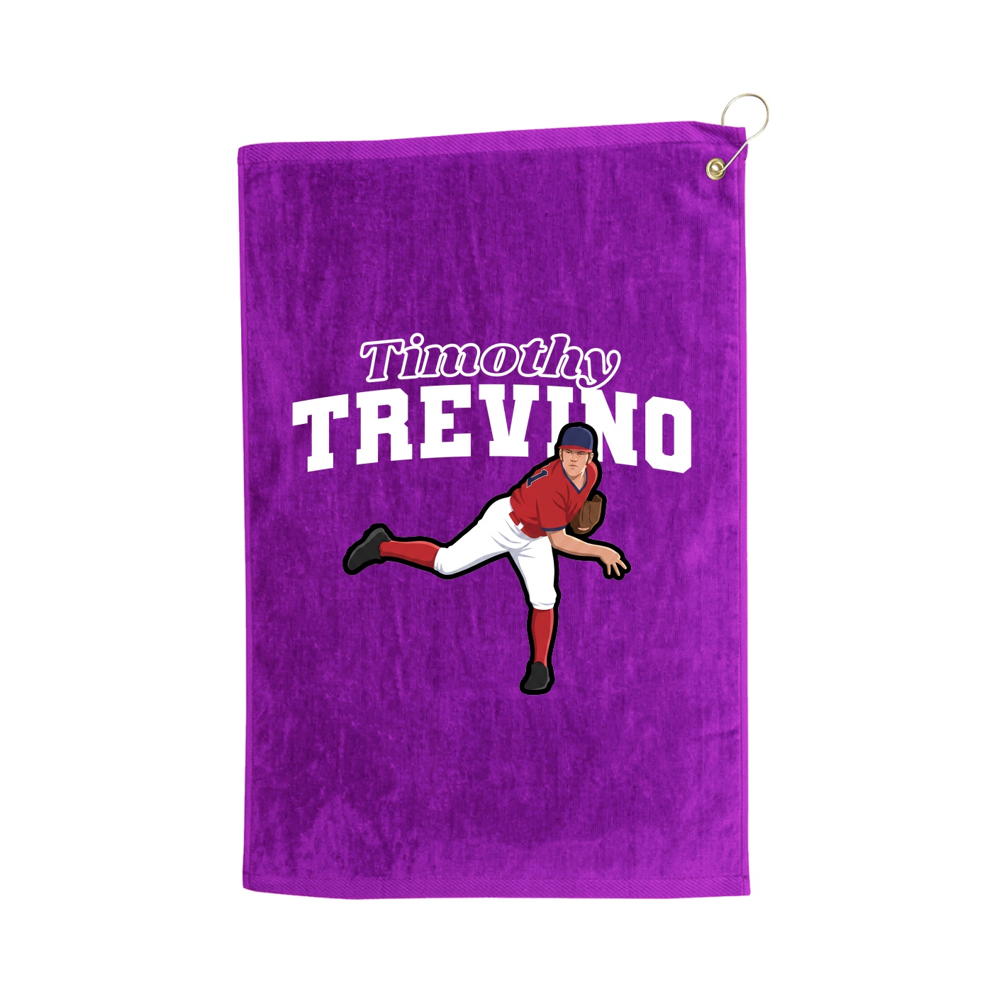 Golf Towel — Name Arch in Purple