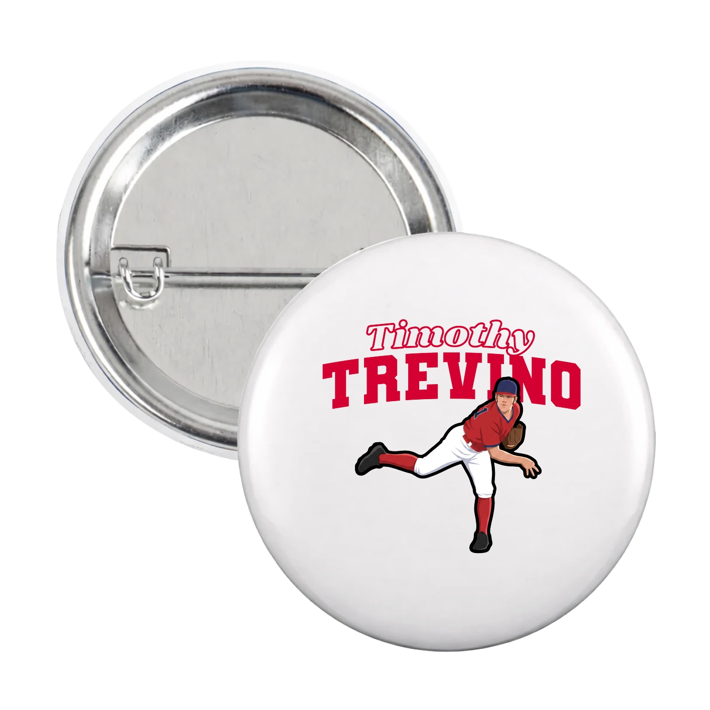 Game Day Button — Name Arch in White