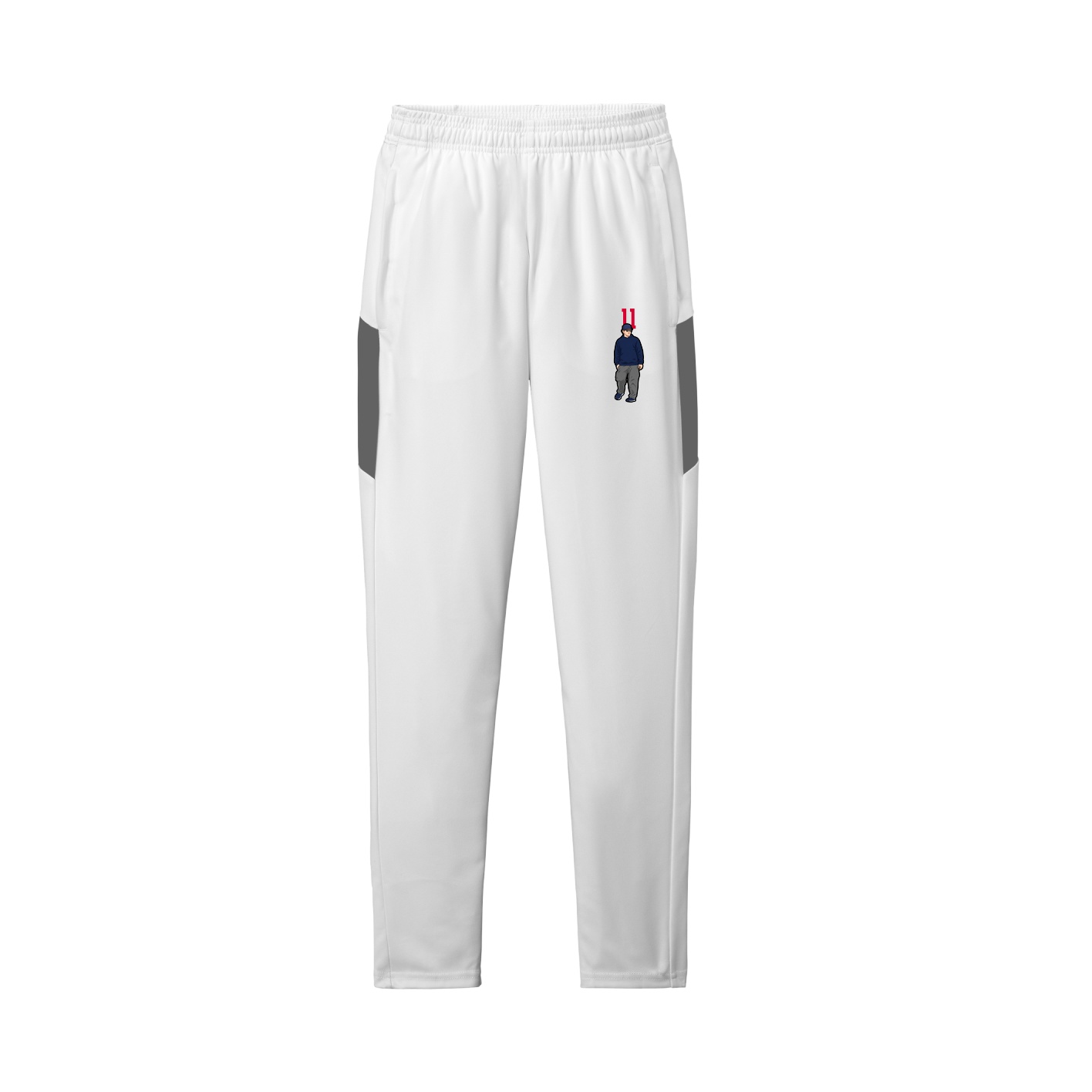 Team Travel Pant — Number Top in White/Grey