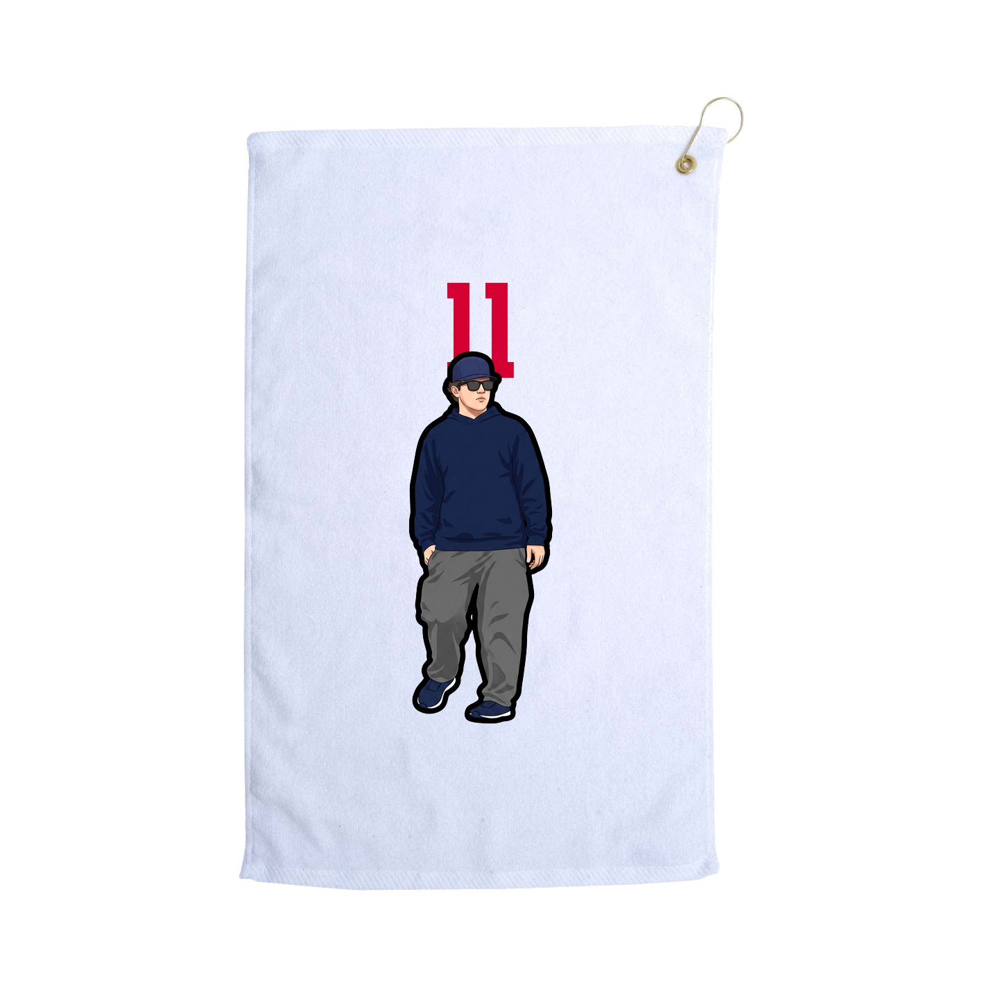 Golf Towel — Number Top in White