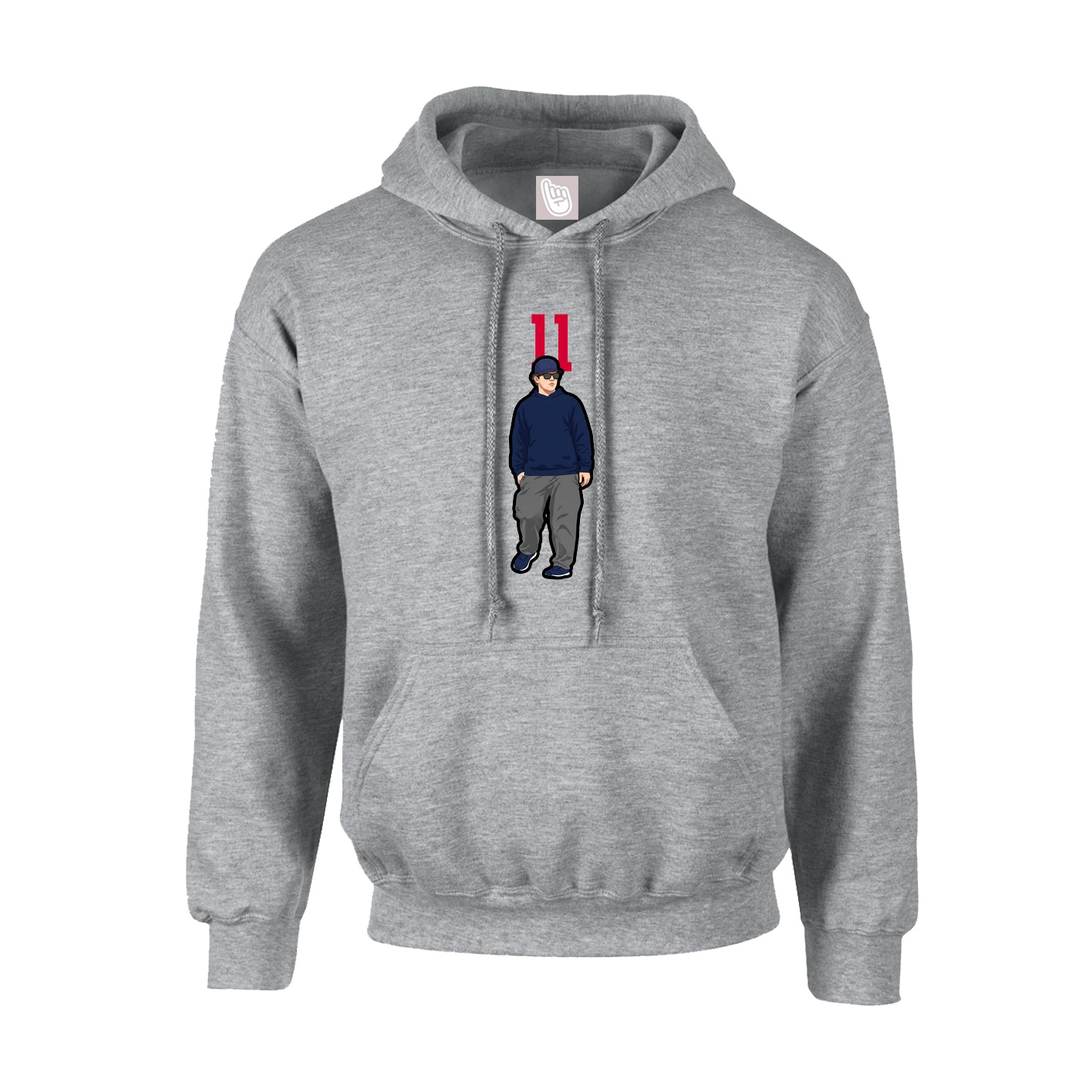 Youth Hoodie — Number Top in Grey