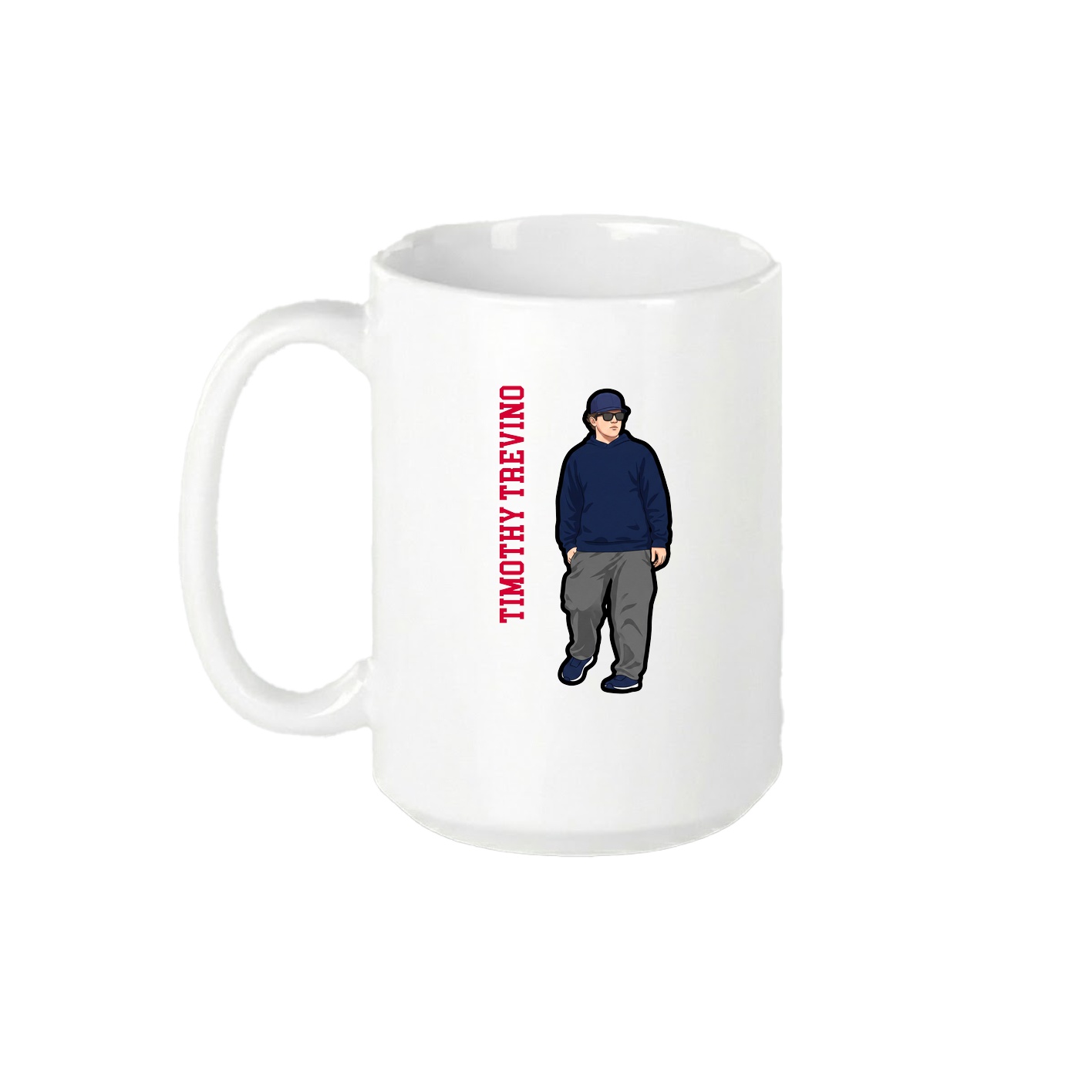 15oz Coffee Mug — Name Vertical in White