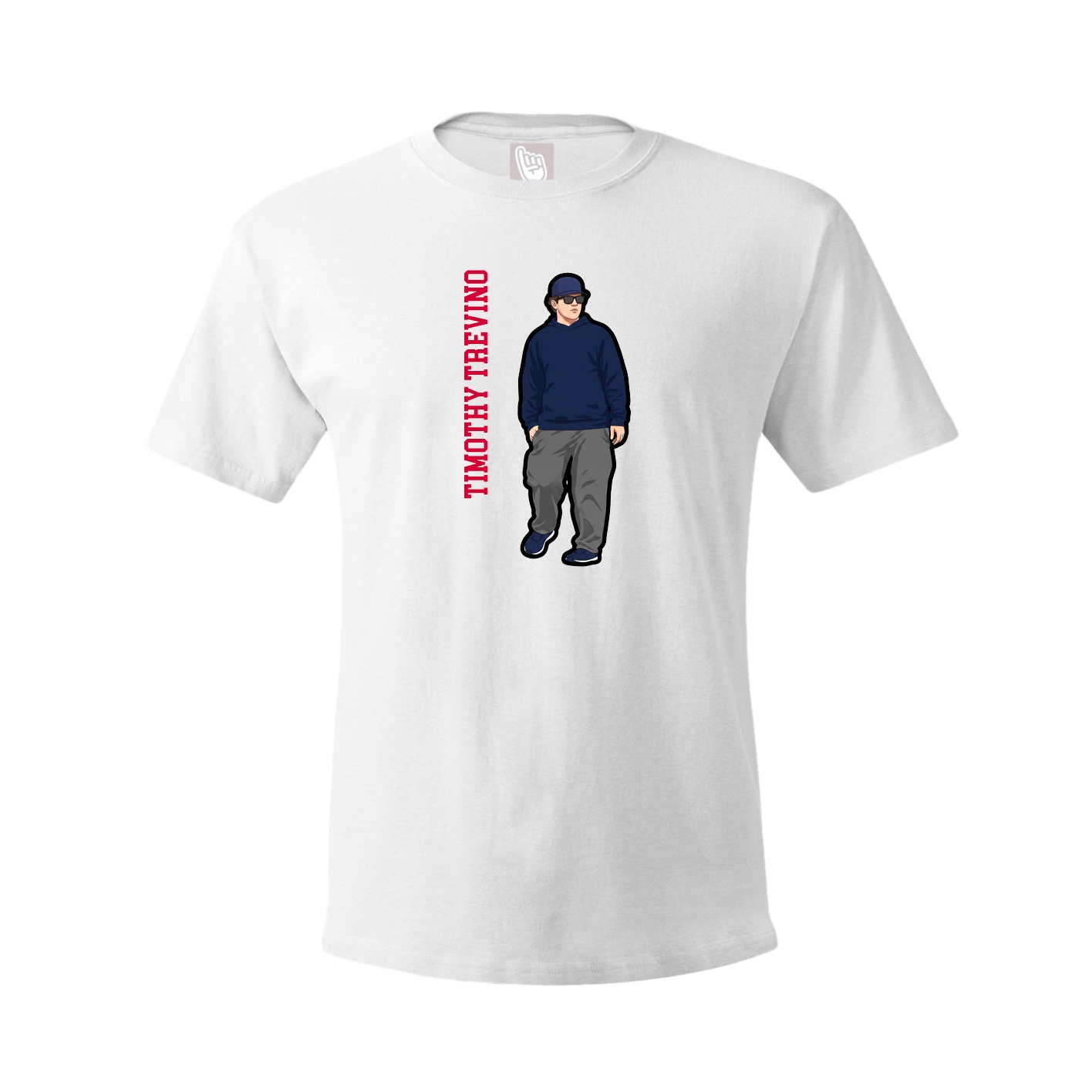 Tee — Name Vertical in White