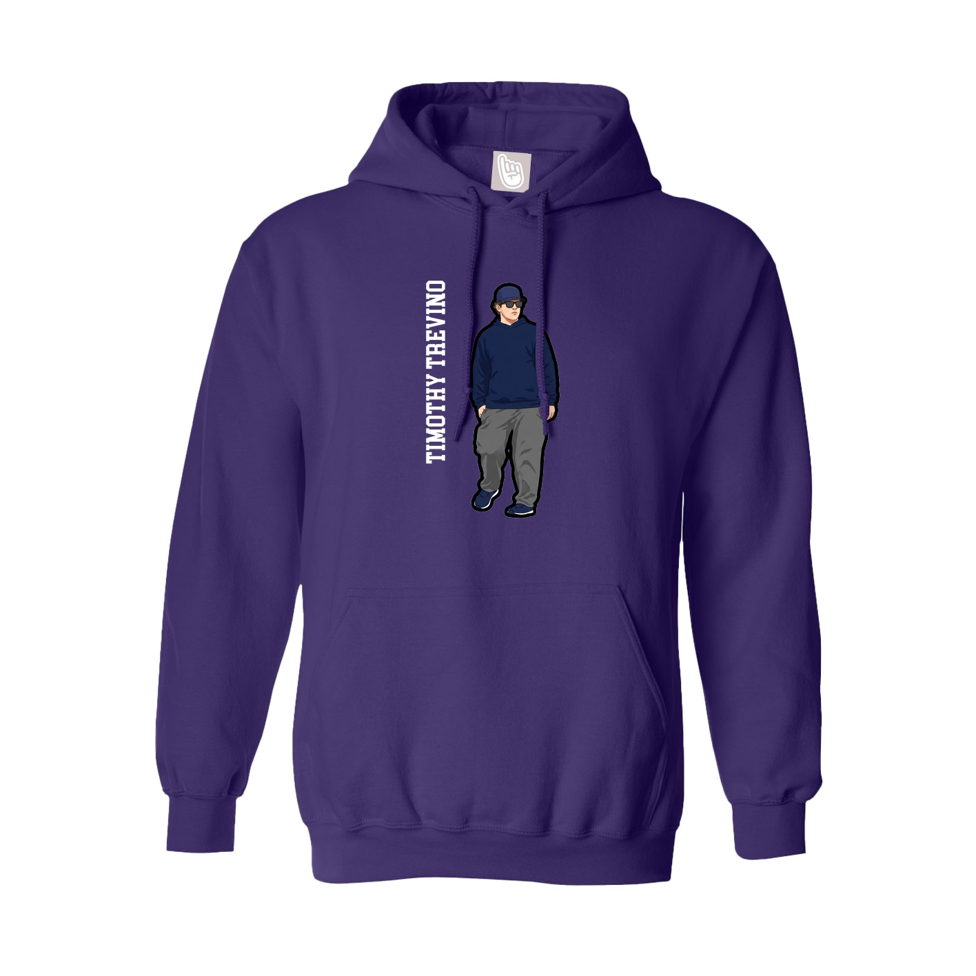 Youth Hoodie — Name Vertical in Purple